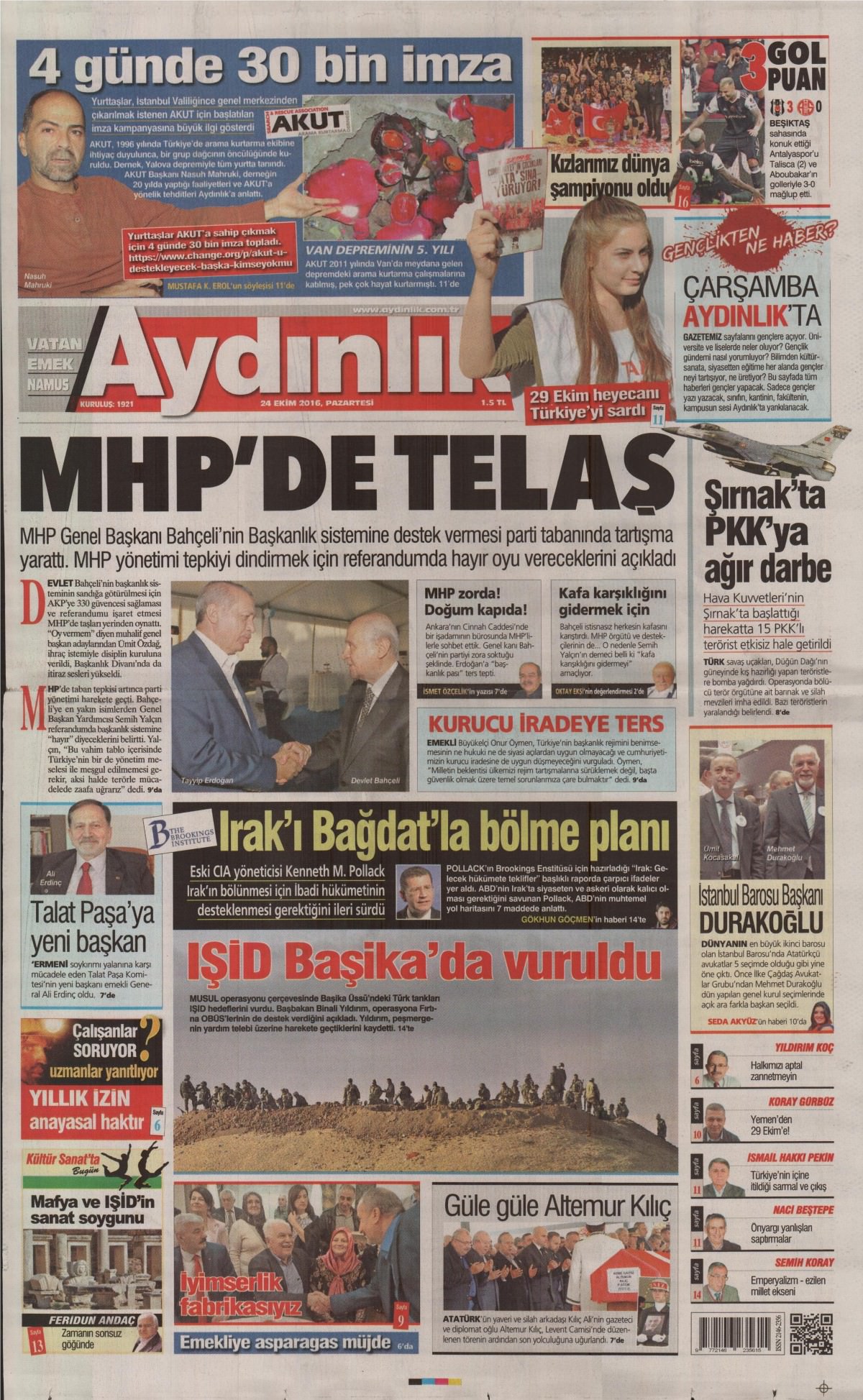 24 Ekim 2016 gazete manşetleri - 529