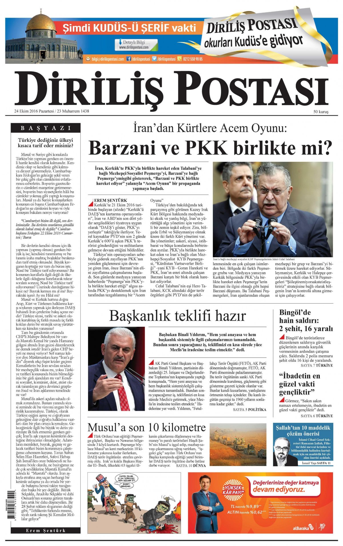 24 Ekim 2016 gazete manşetleri - 521