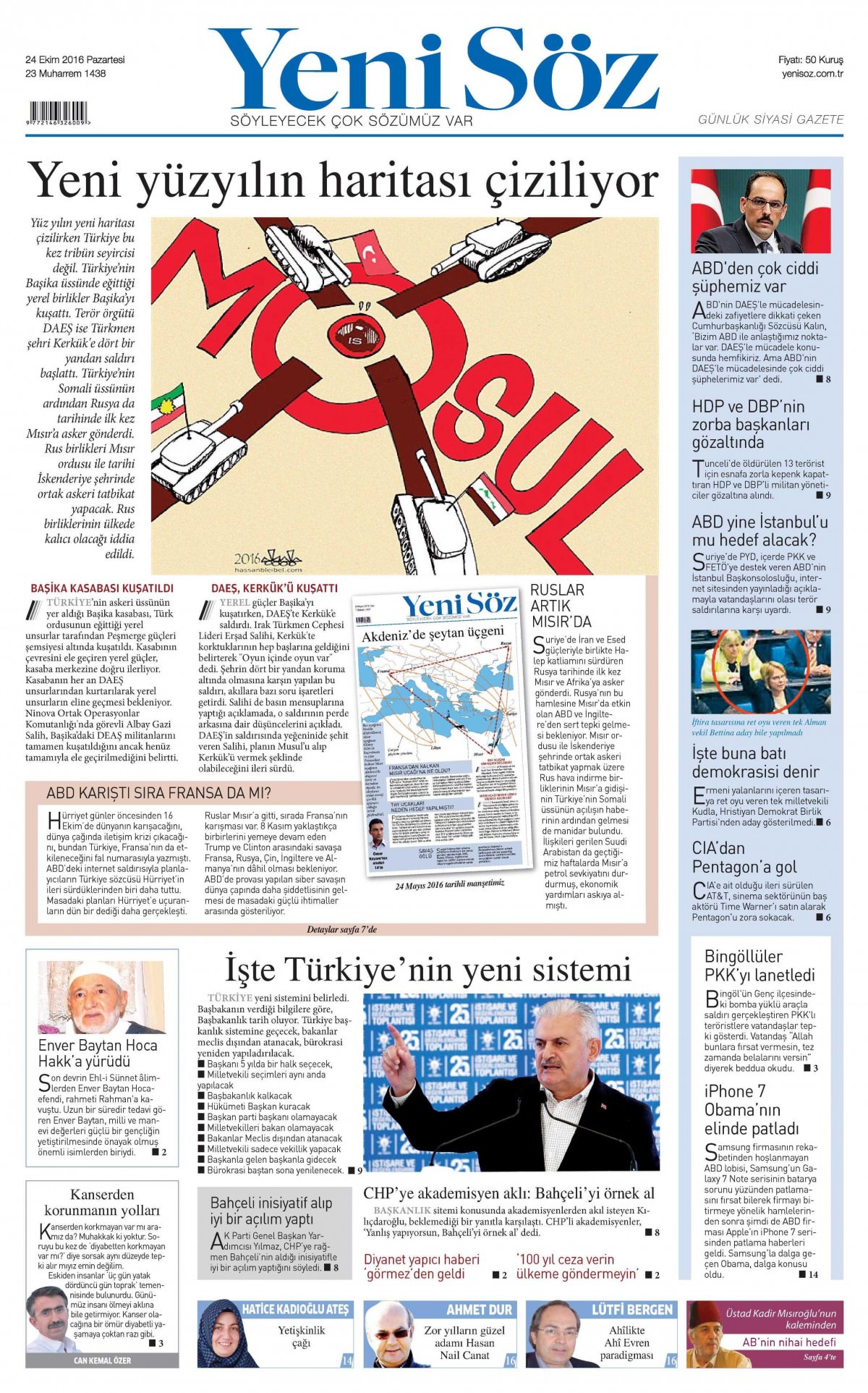 24 Ekim 2016 gazete manşetleri - 788