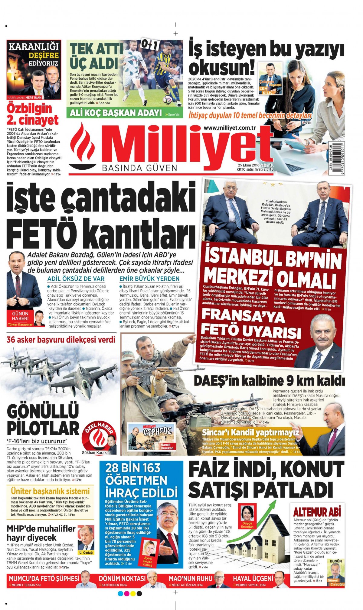 25 Ekim 2016 gazete manşetleri - 581
