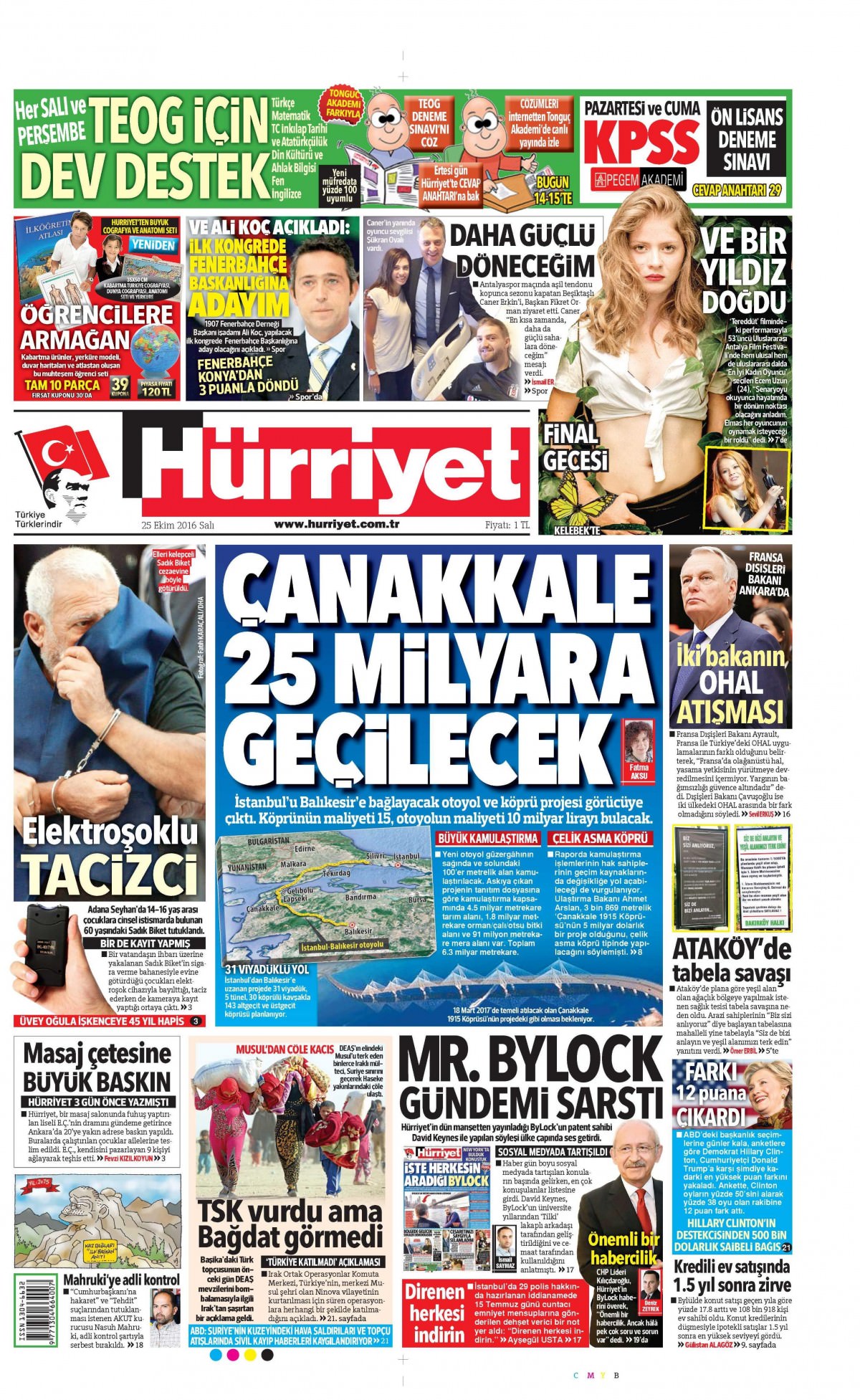 25 Ekim 2016 gazete manşetleri - 902