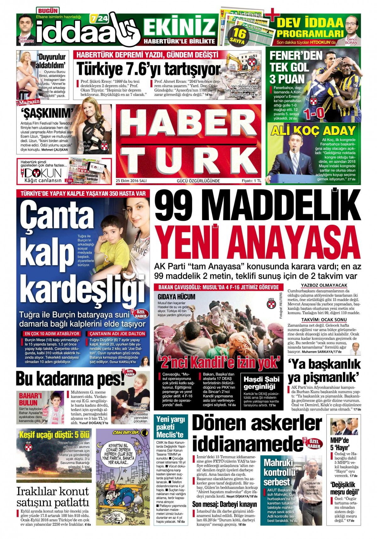 25 Ekim 2016 gazete manşetleri - 879