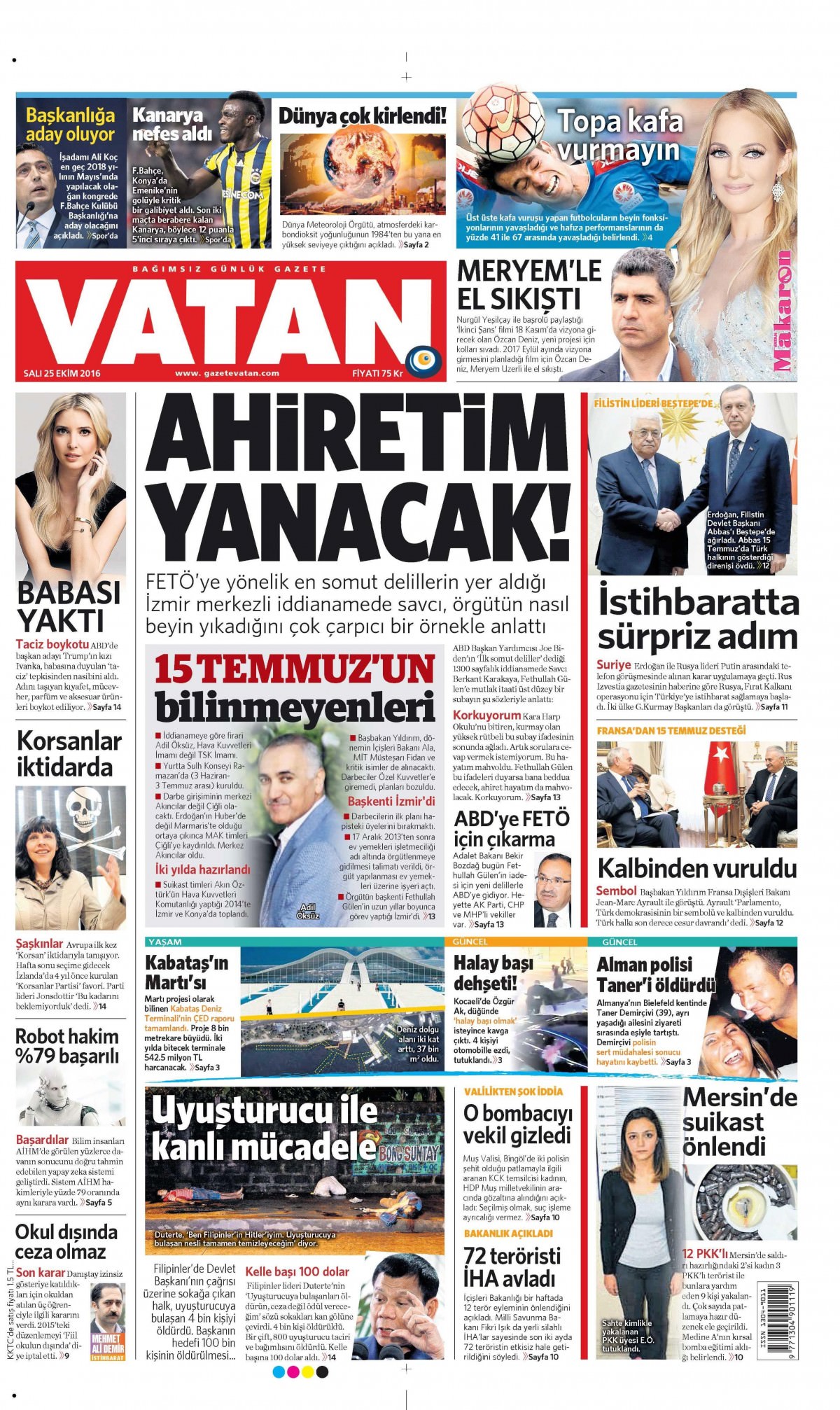 25 Ekim 2016 gazete manşetleri - 716