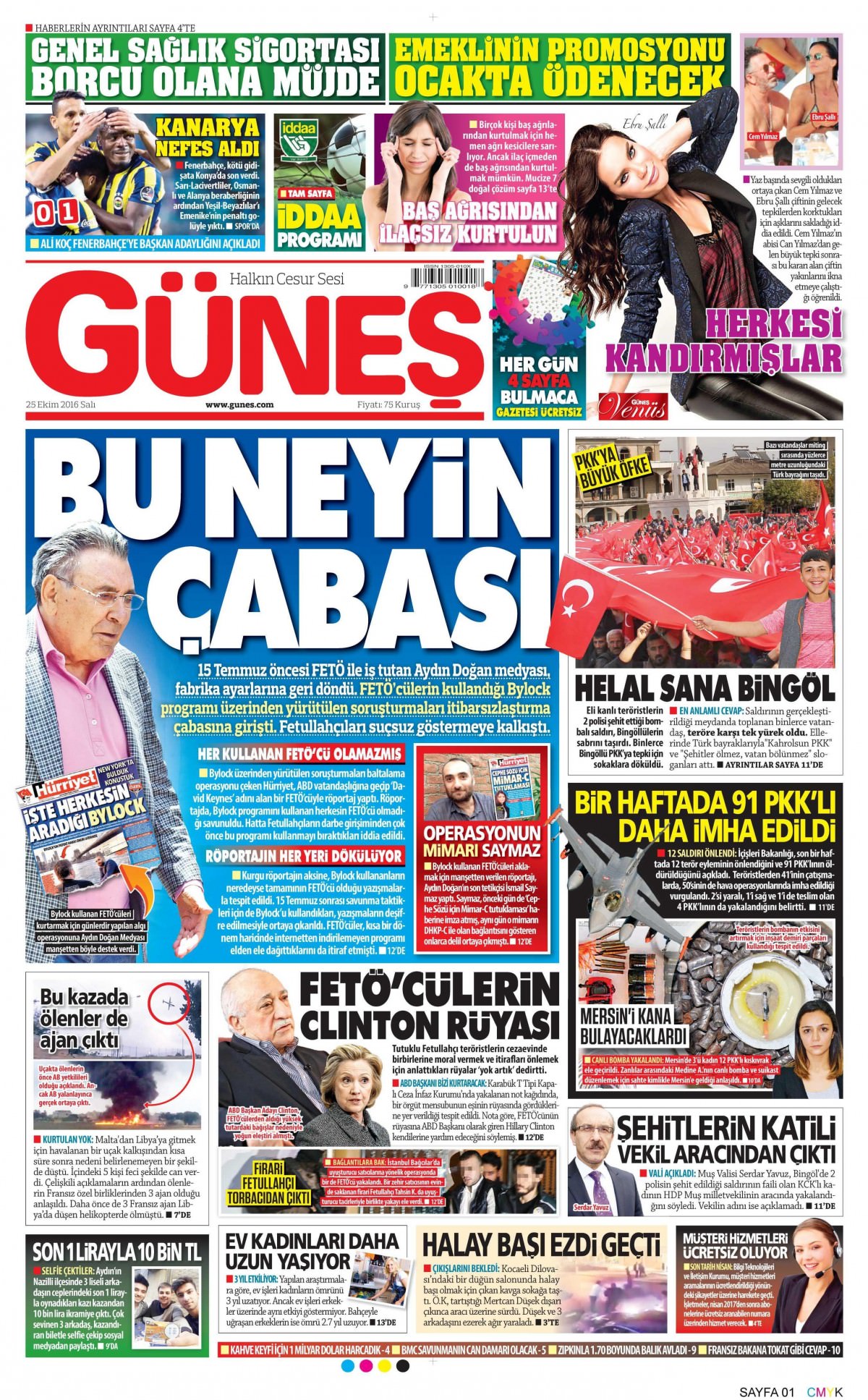 25 Ekim 2016 gazete manşetleri - 840