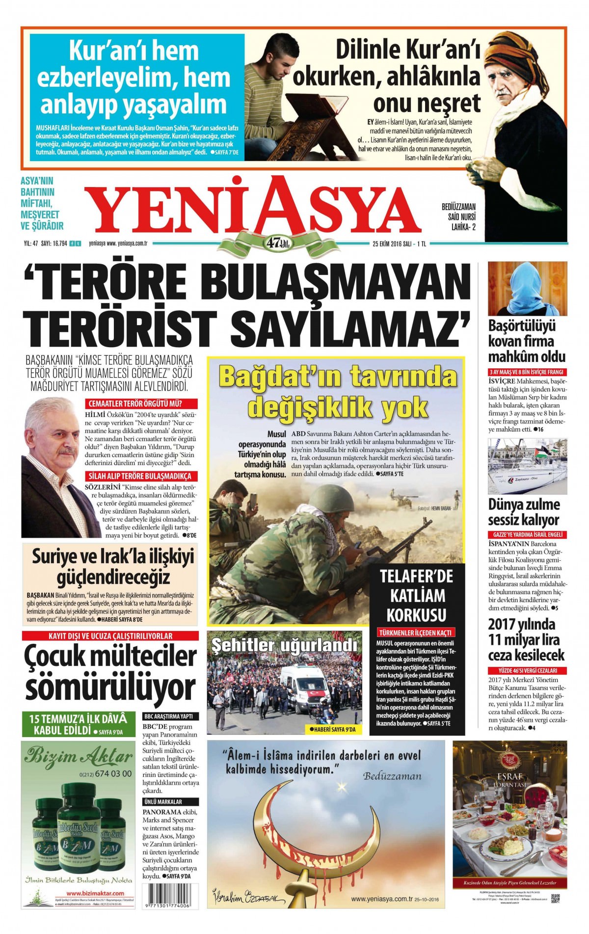 25 Ekim 2016 gazete manşetleri - 554