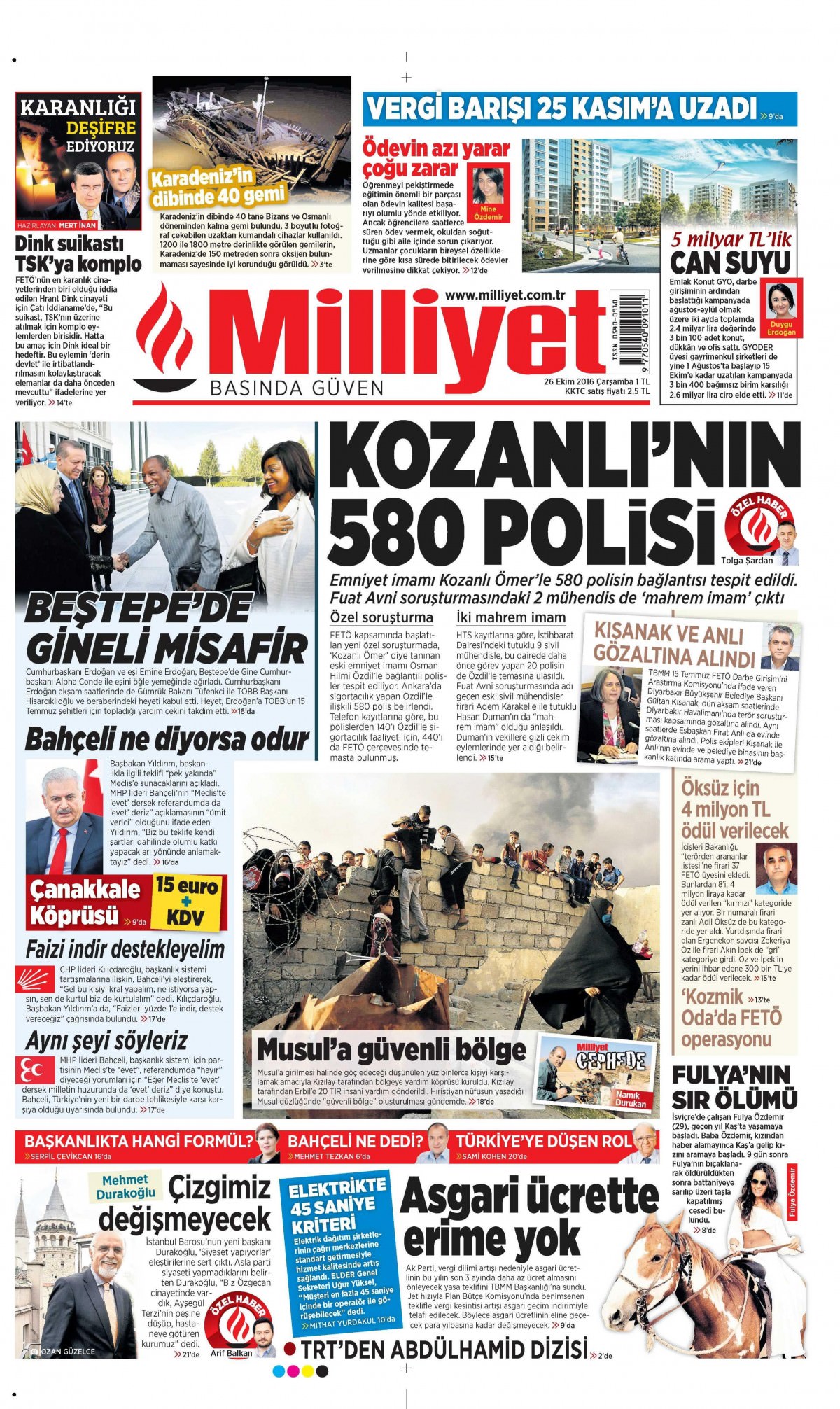 26 Ekim 2016 gazete manşetleri - 558