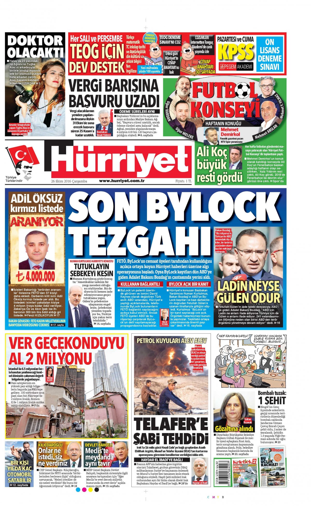 26 Ekim 2016 gazete manşetleri - 553