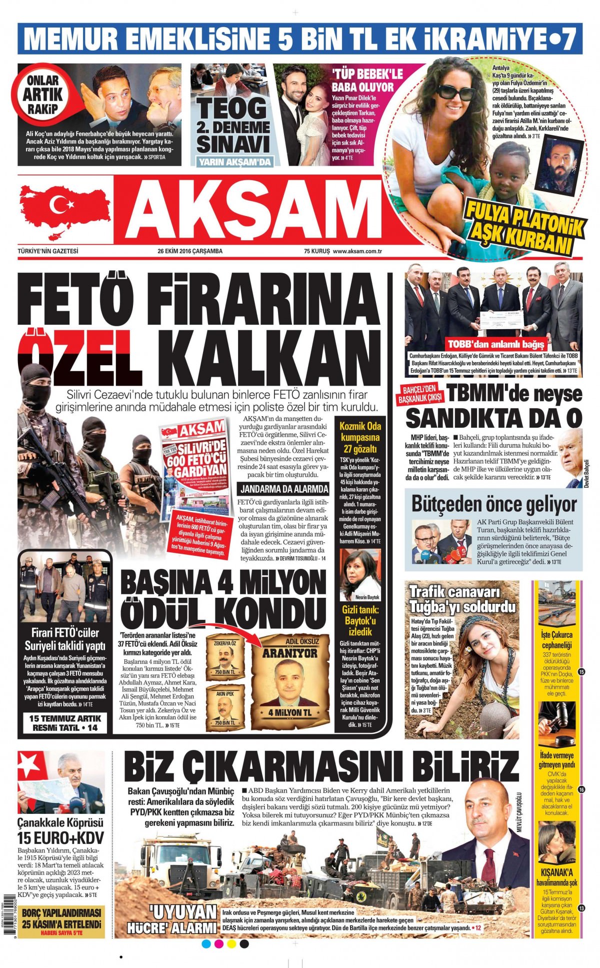 26 Ekim 2016 gazete manşetleri - 529