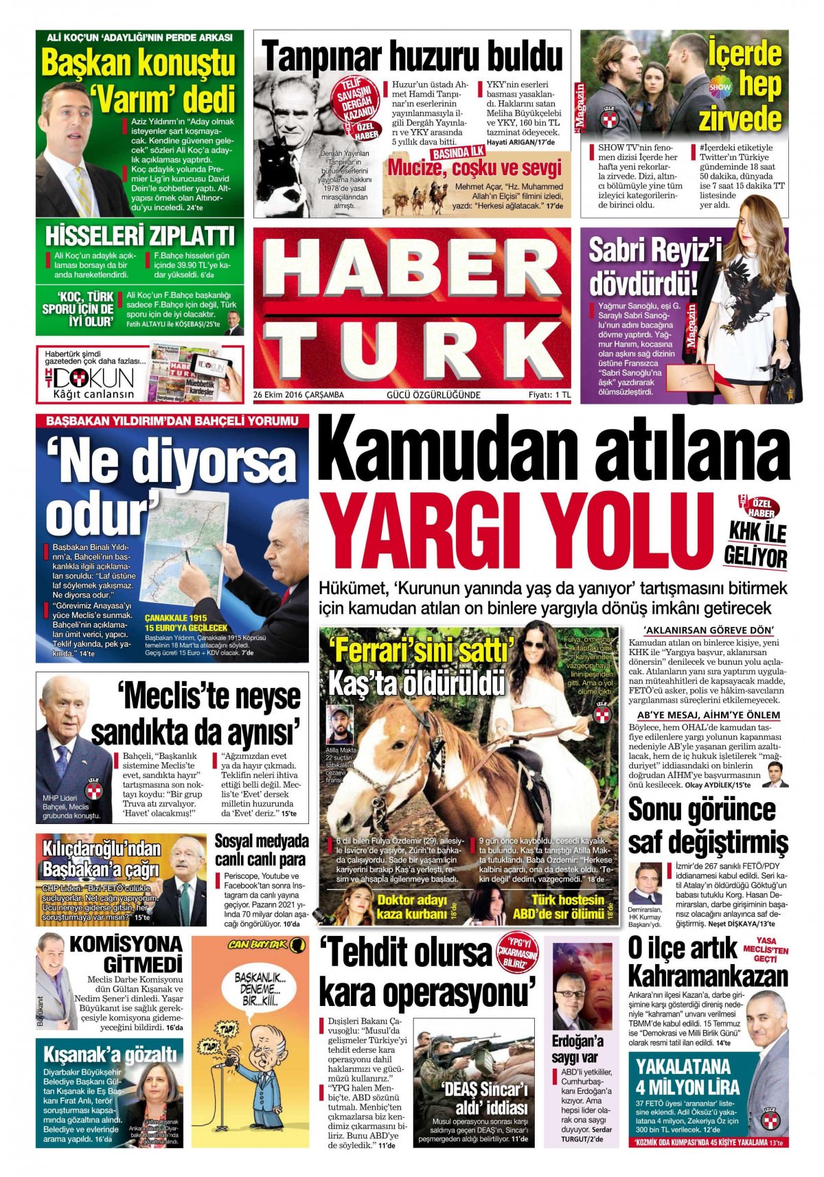 26 Ekim 2016 gazete manşetleri - 794