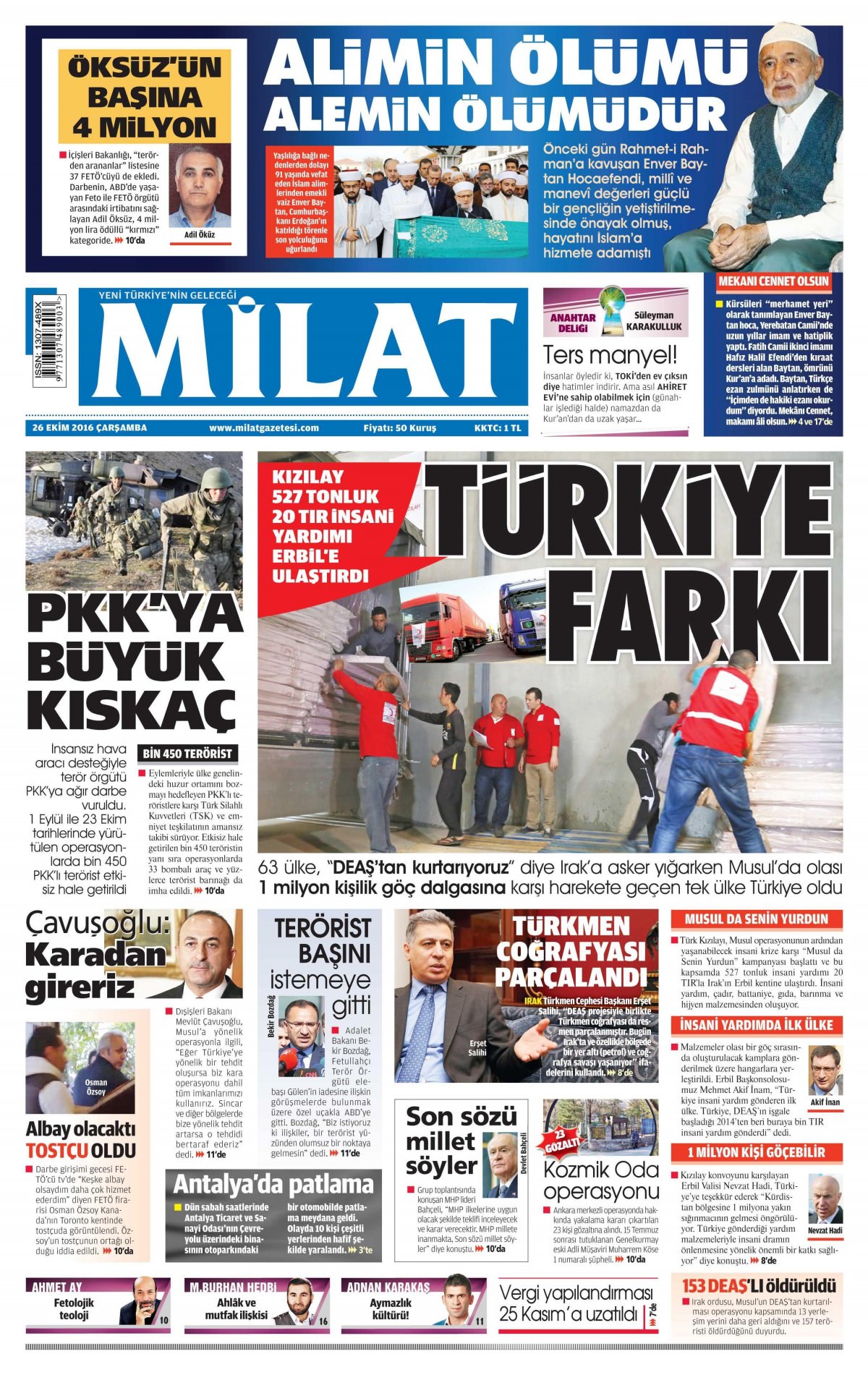 26 Ekim 2016 gazete manşetleri - 672