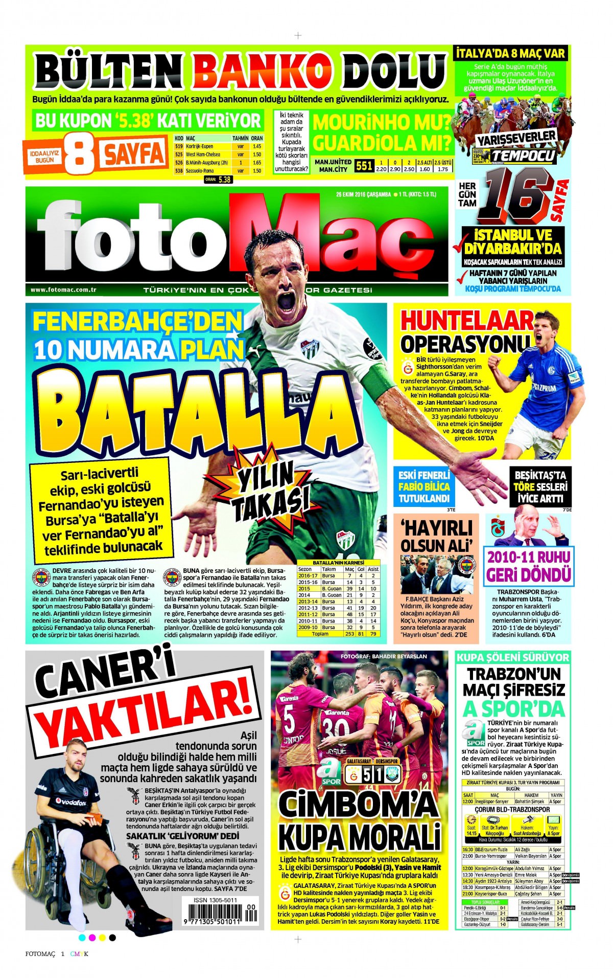 26 Ekim 2016 gazete manşetleri - 901