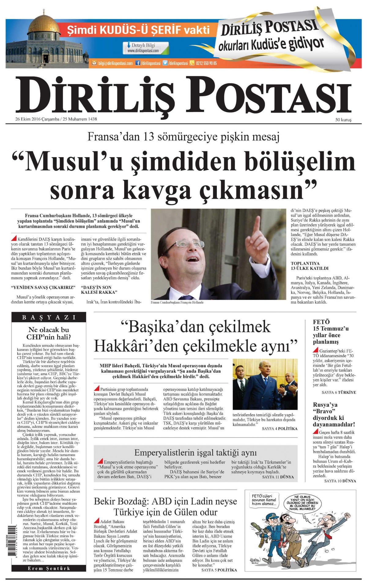 26 Ekim 2016 gazete manşetleri - 813