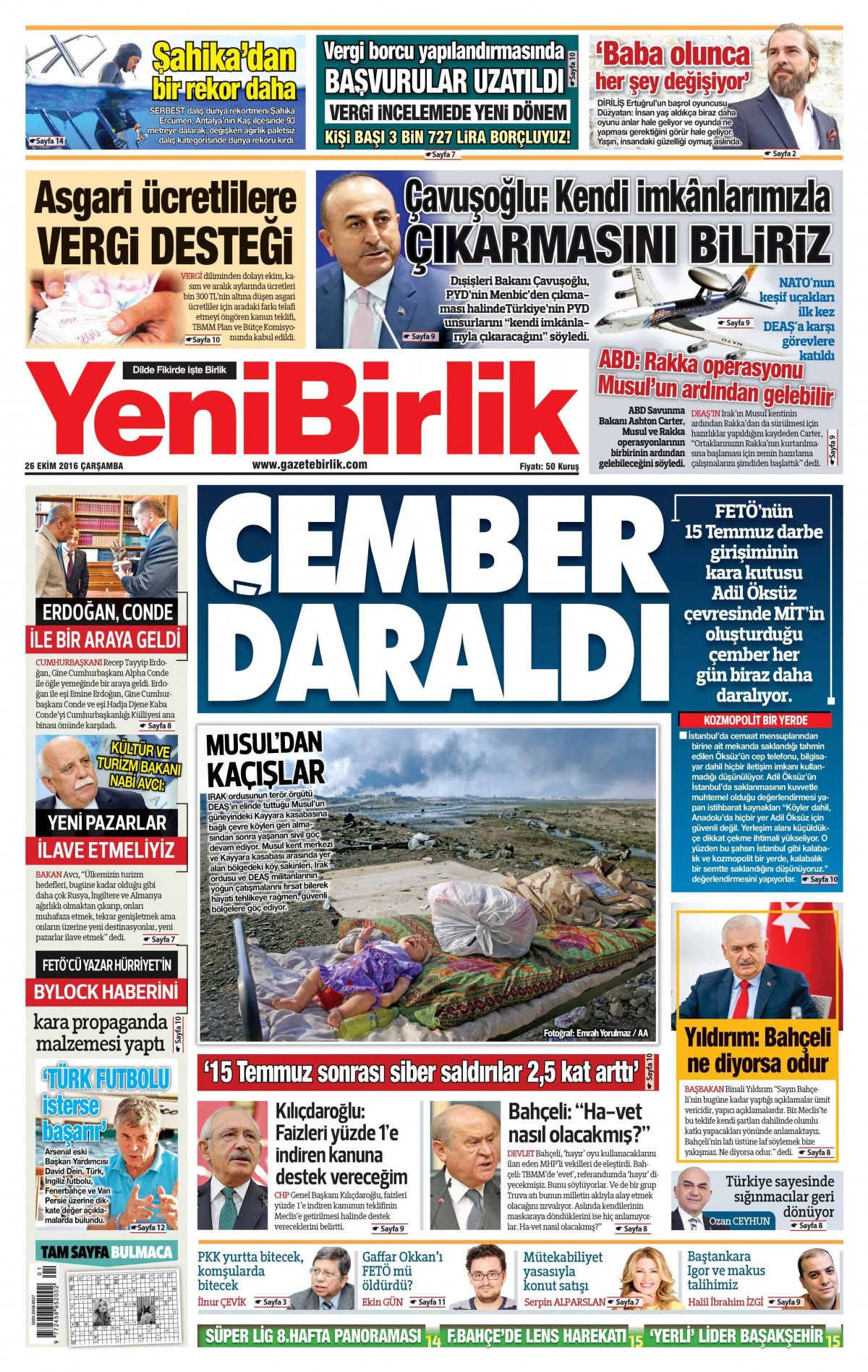 26 Ekim 2016 gazete manşetleri - 900