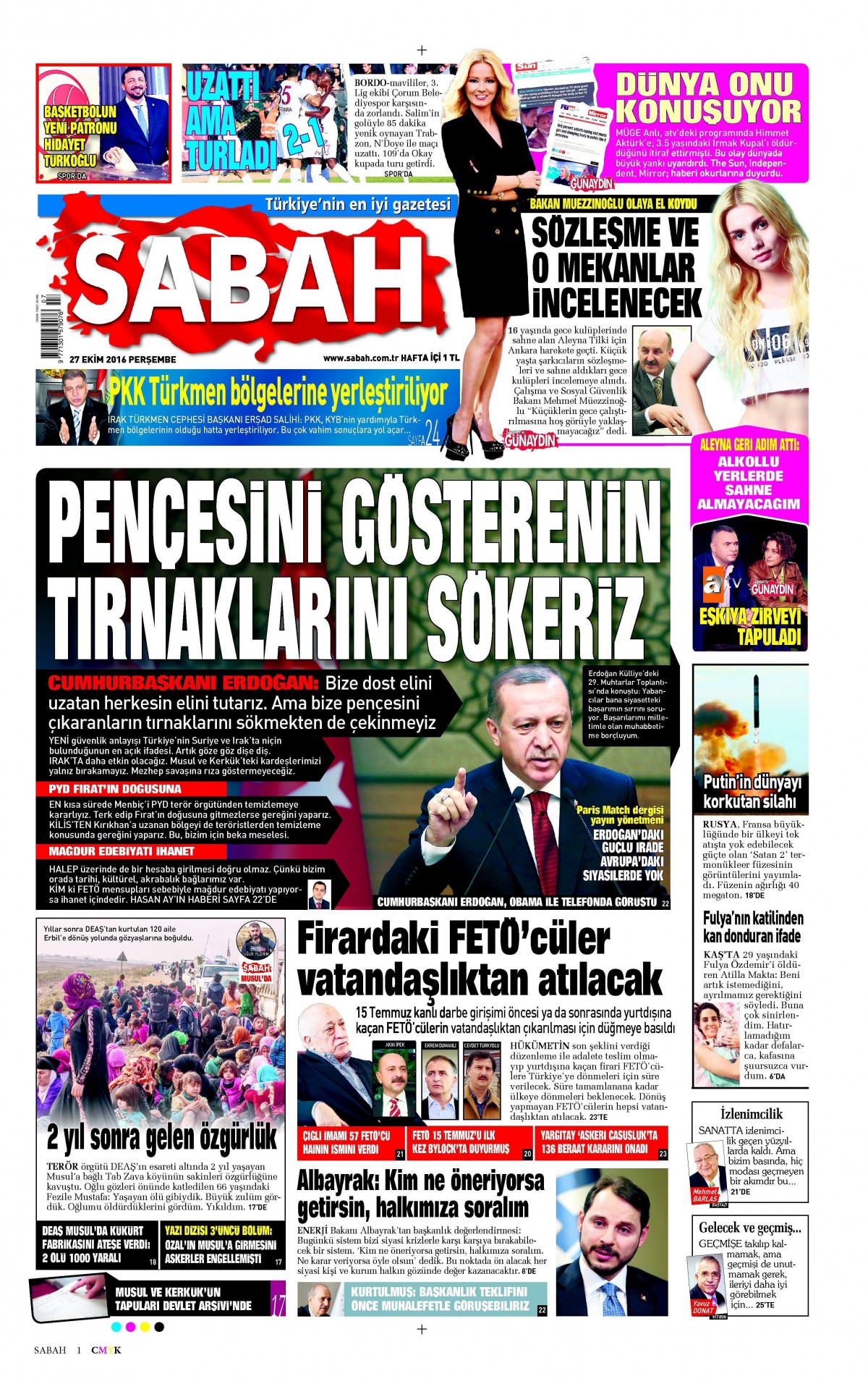 27 Ekim 2016 gazete manşetleri - 579