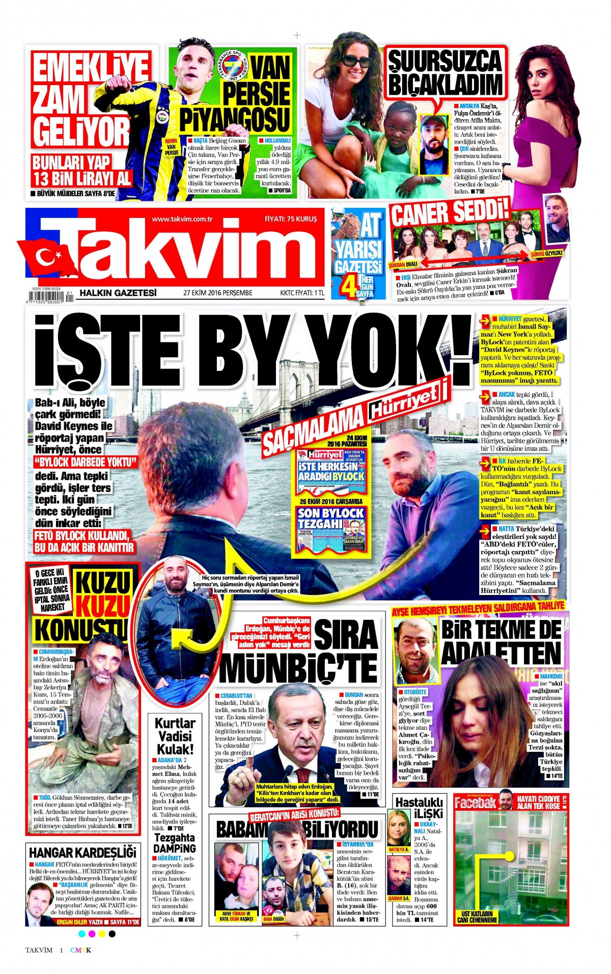 27 Ekim 2016 gazete manşetleri - 784