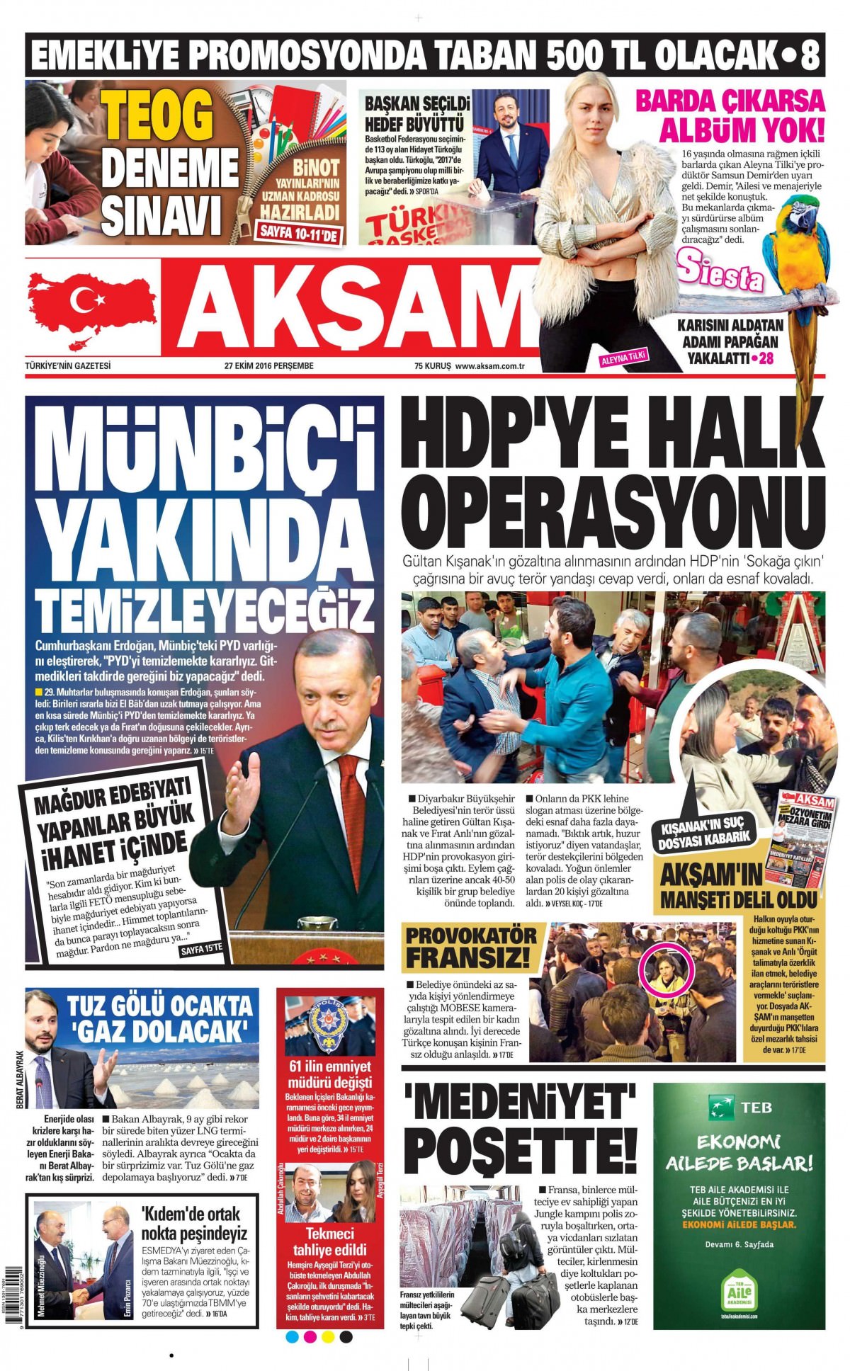 27 Ekim 2016 gazete manşetleri - 588