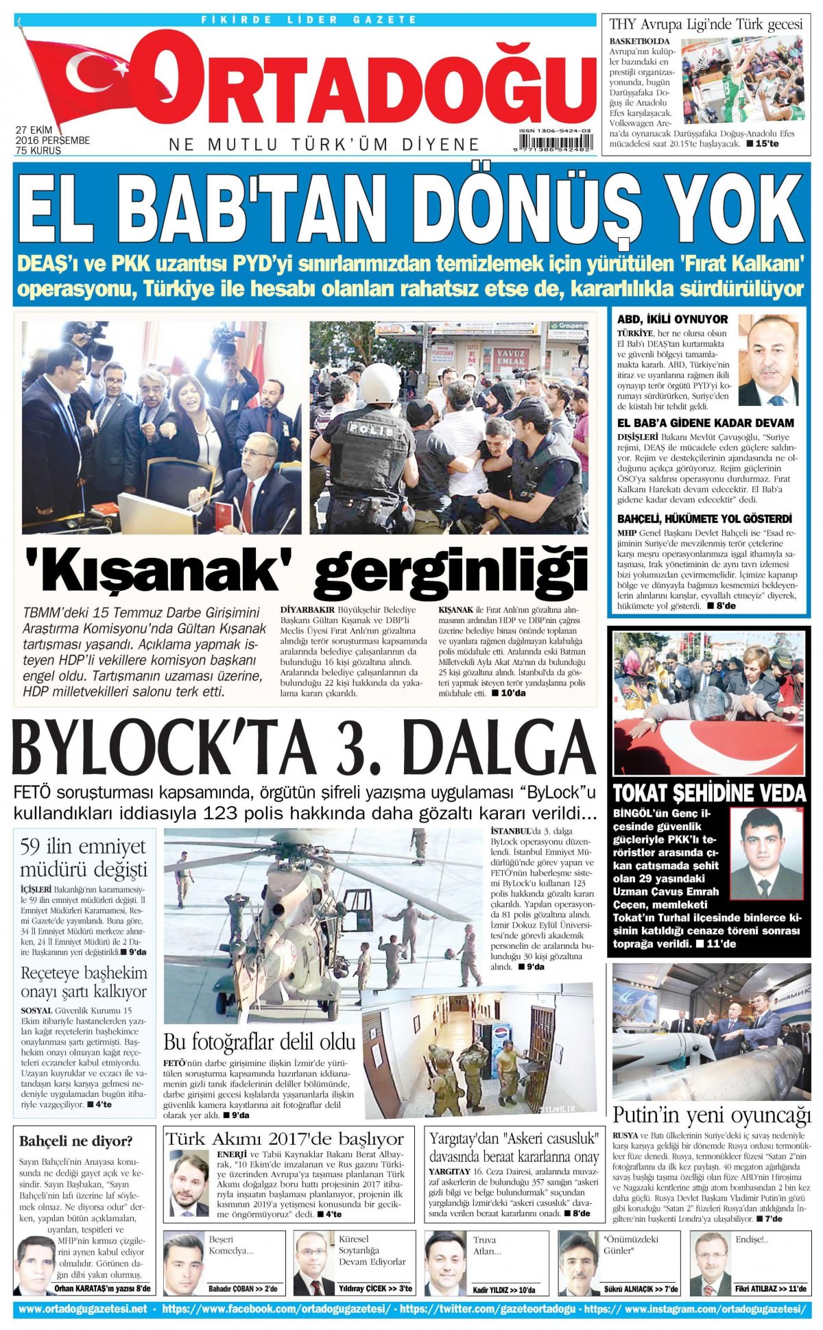 27 Ekim 2016 gazete manşetleri - 661
