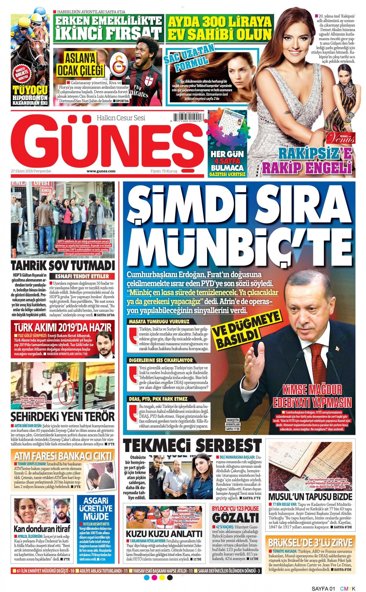 27 Ekim 2016 gazete manşetleri - 690