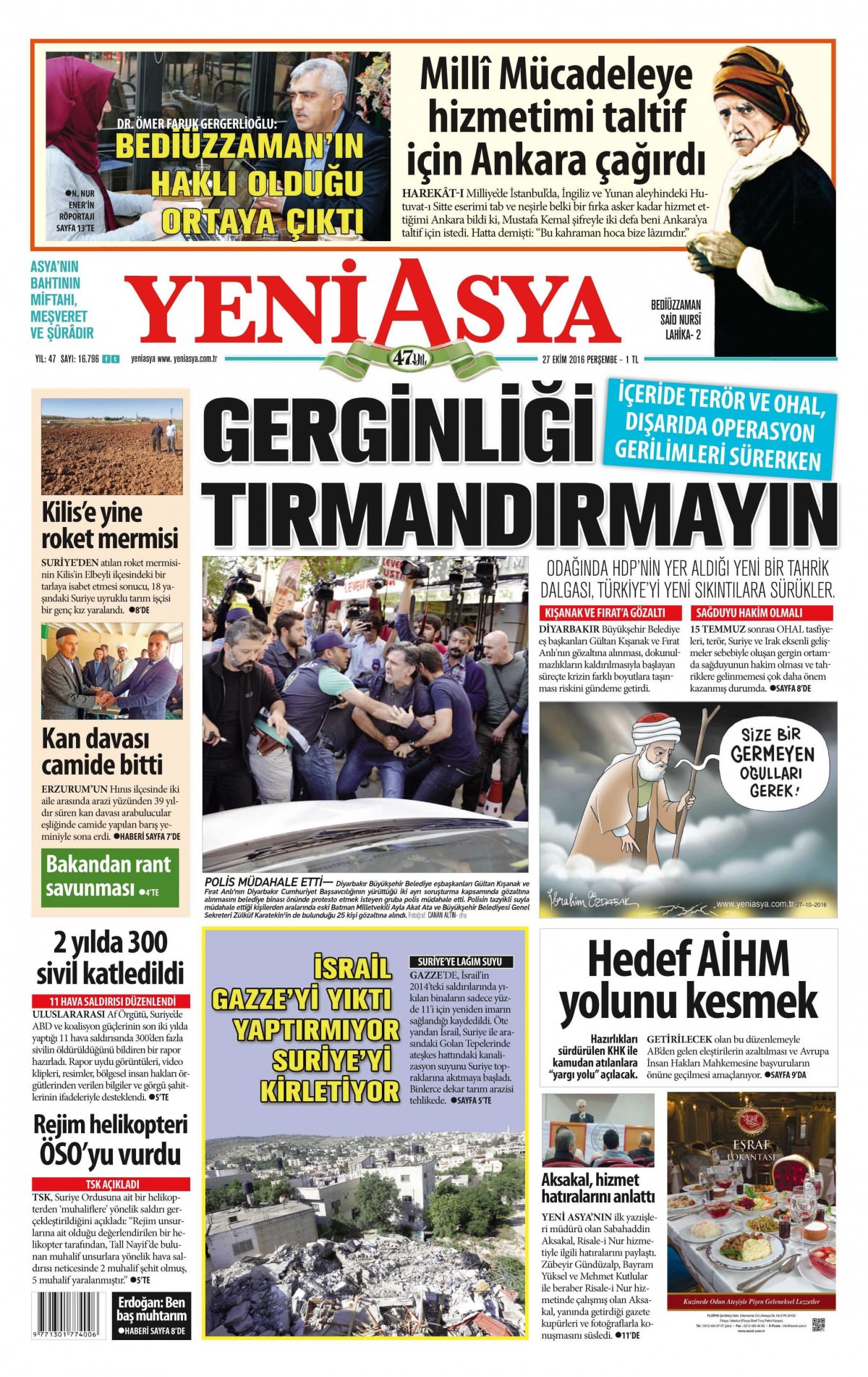 27 Ekim 2016 gazete manşetleri - 929