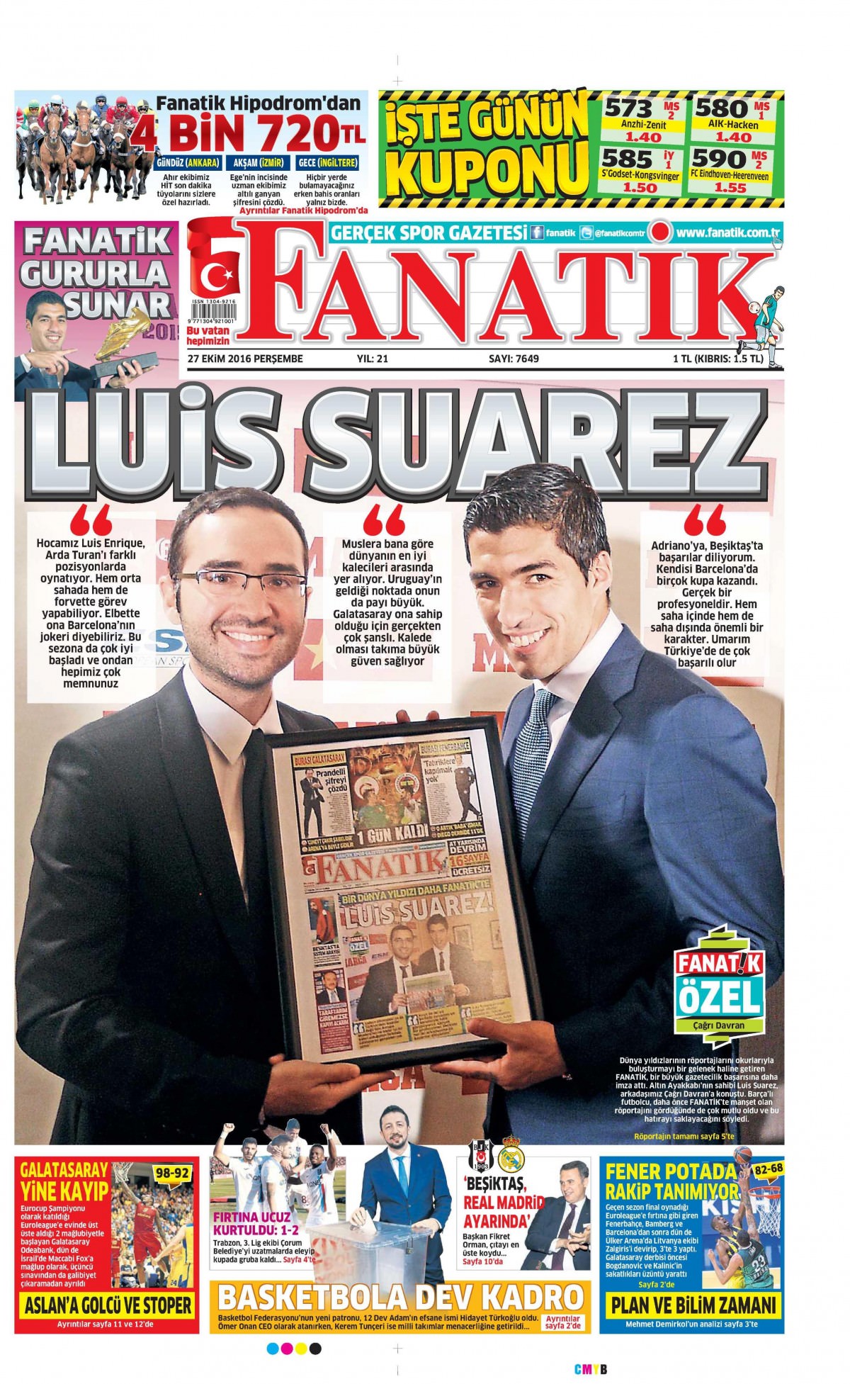 27 Ekim 2016 gazete manşetleri - 604