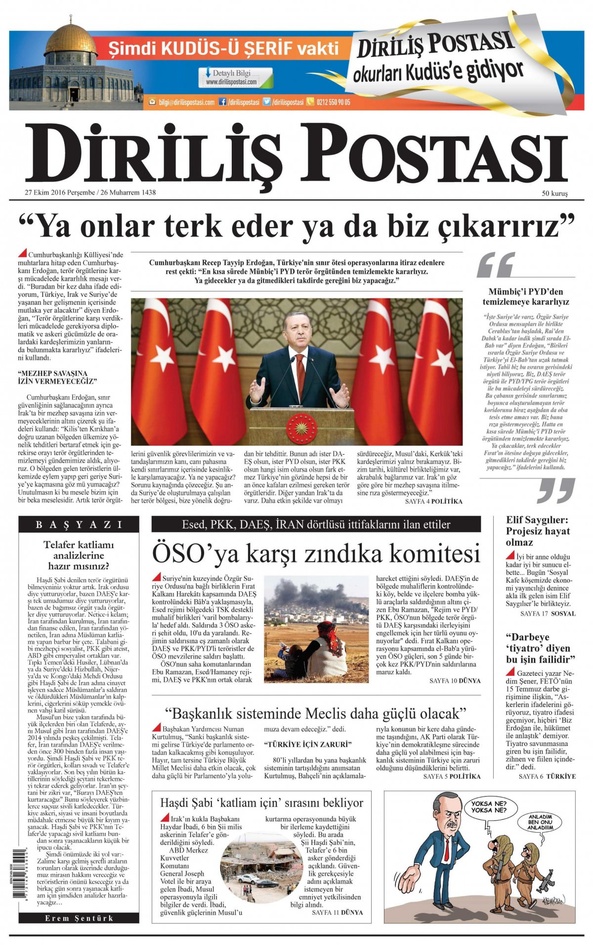 27 Ekim 2016 gazete manşetleri - 827