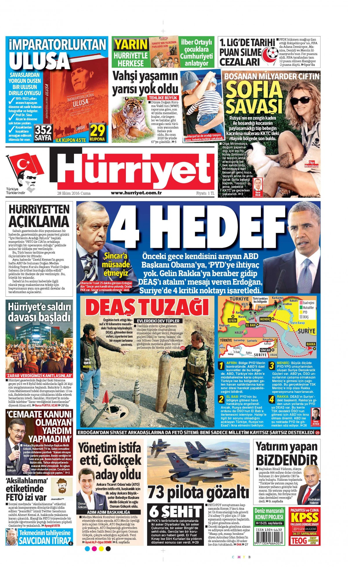 28 Ekim 2016 gazete manşetleri - 817