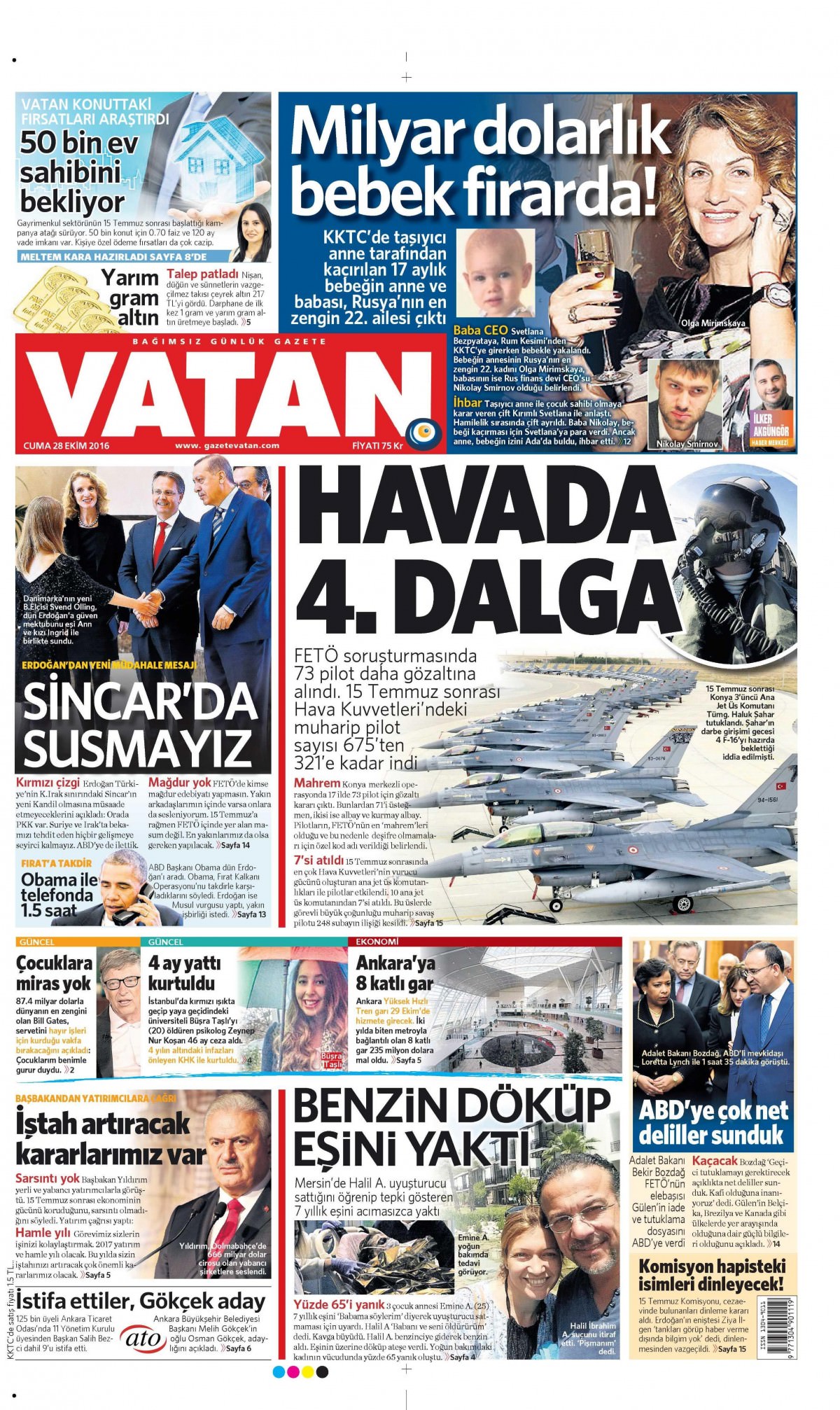 28 Ekim 2016 gazete manşetleri - 777