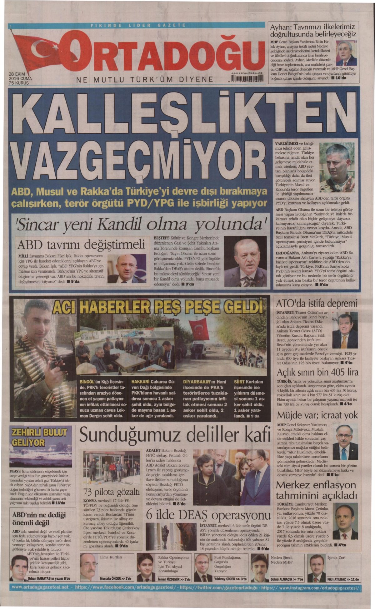 28 Ekim 2016 gazete manşetleri - 669