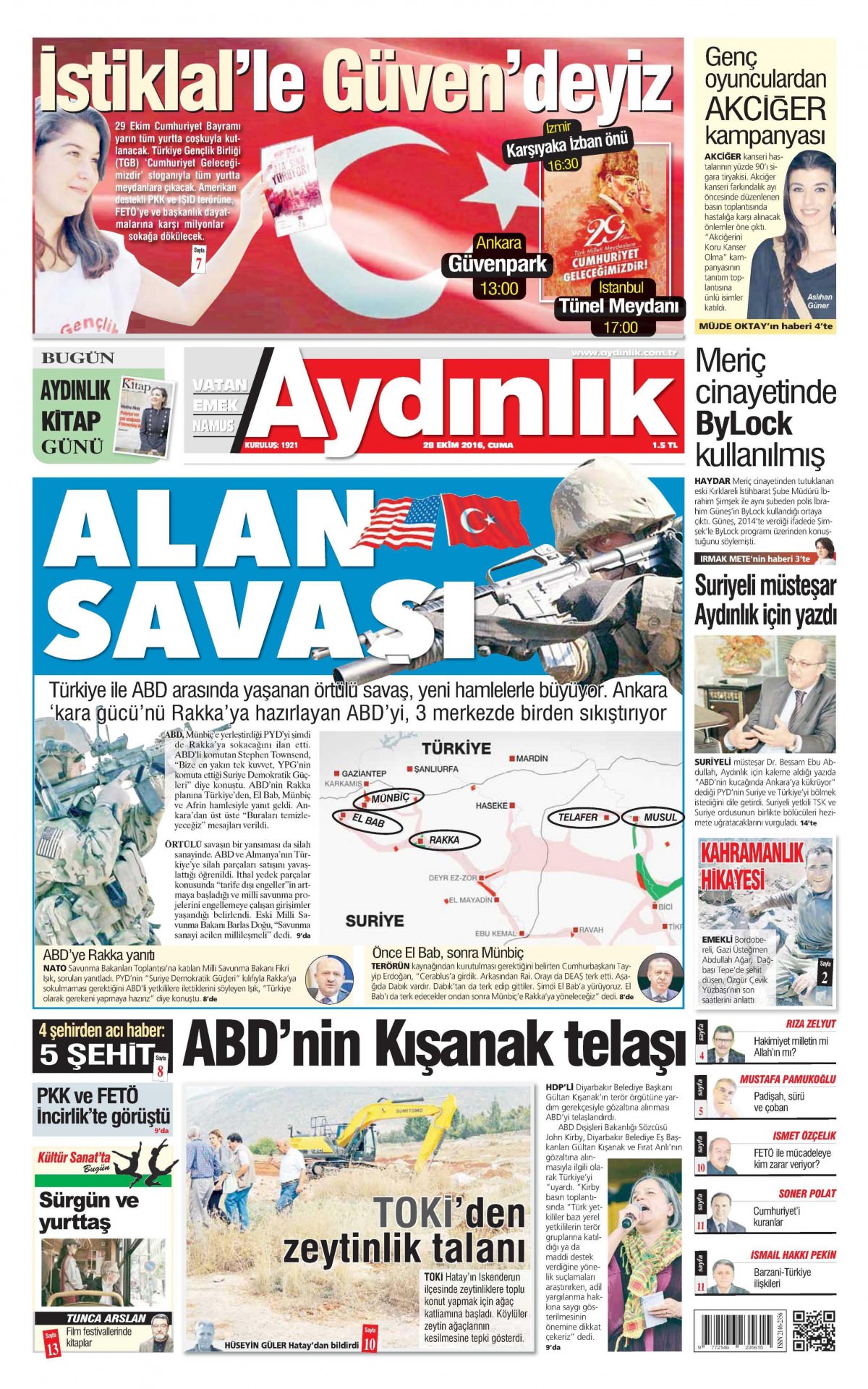 28 Ekim 2016 gazete manşetleri - 939