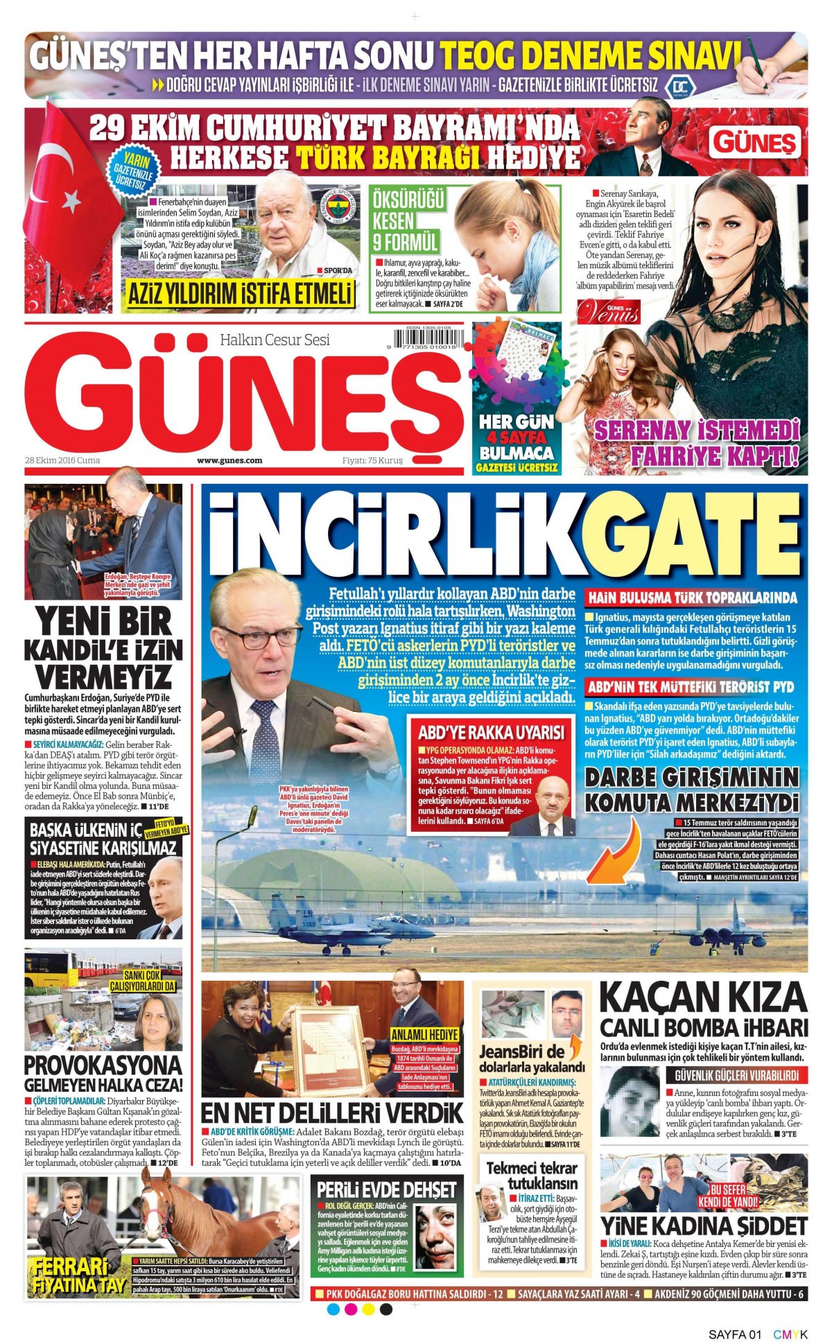 28 Ekim 2016 gazete manşetleri - 921