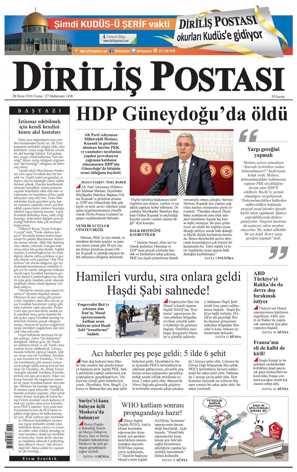 28 Ekim 2016 gazete manşetleri - 842