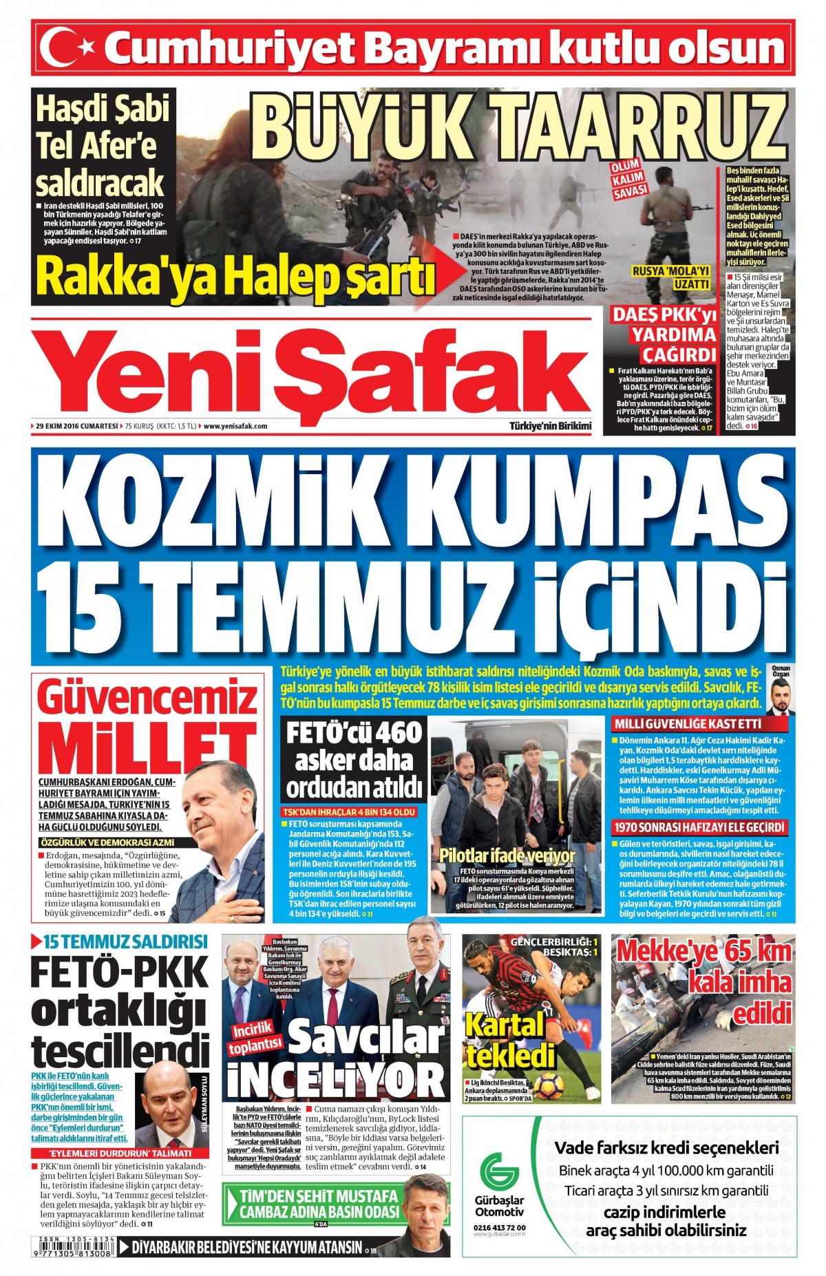 29 Ekim 2016 gazete manşetleri - 732
