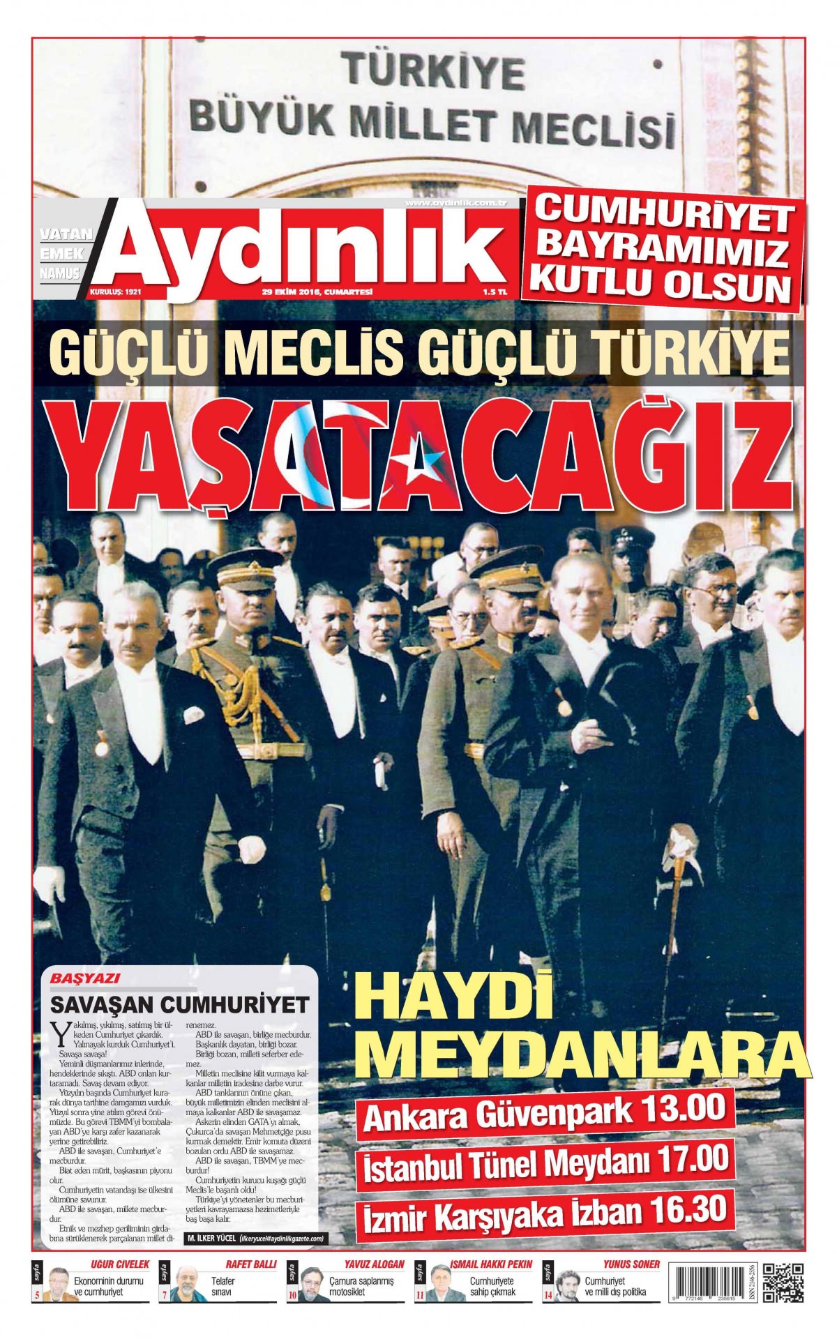 29 Ekim 2016 gazete manşetleri - 801