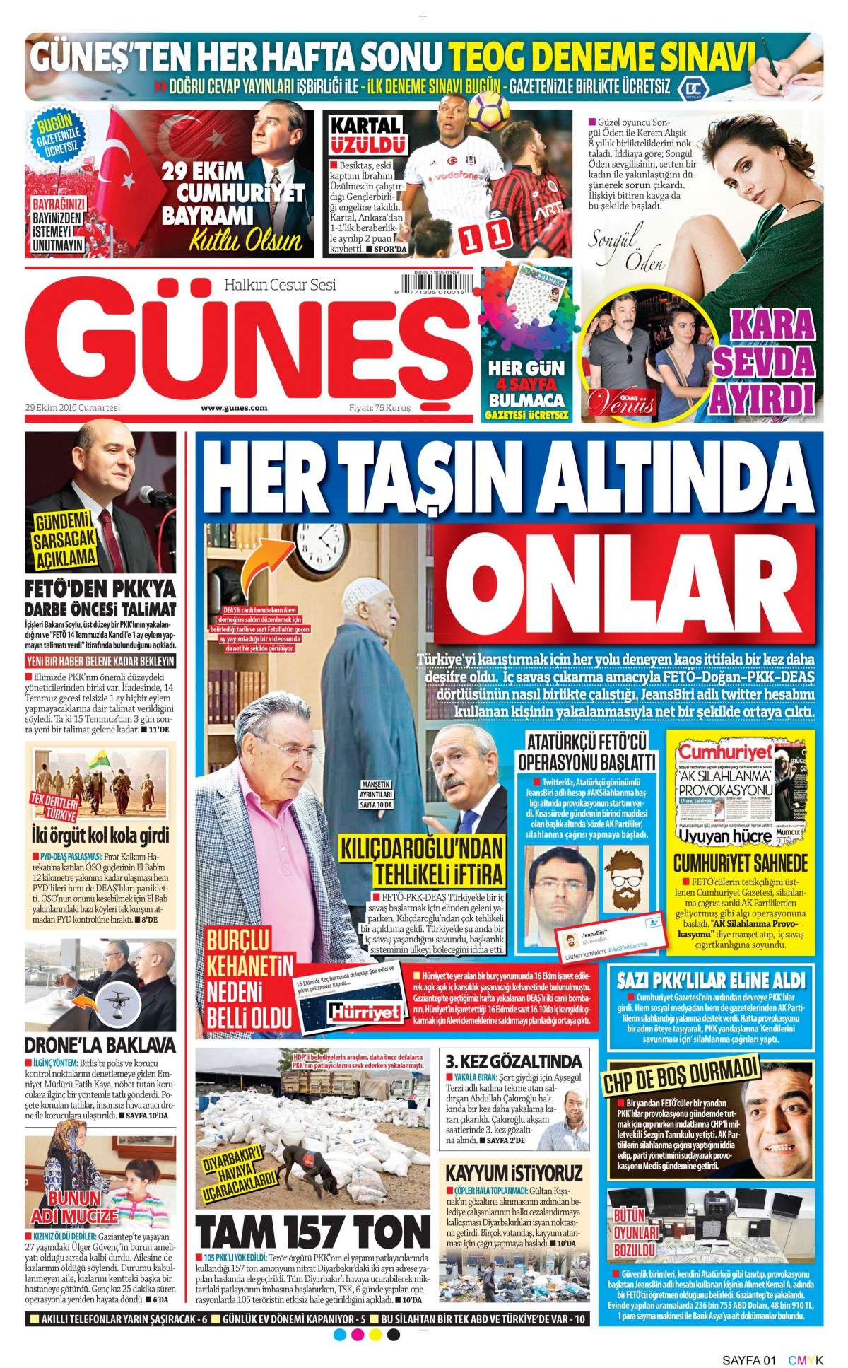 29 Ekim 2016 gazete manşetleri - 806