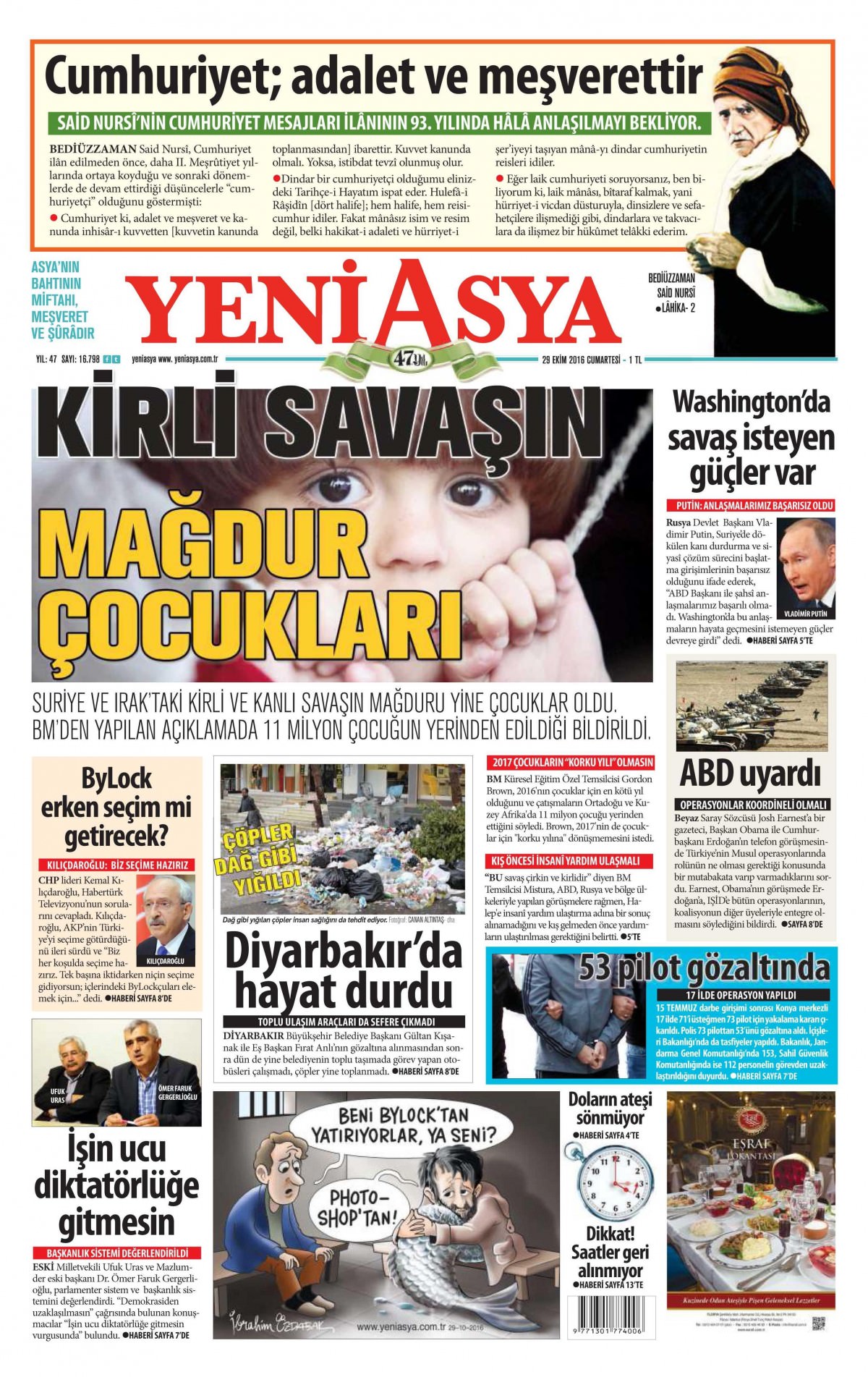 29 Ekim 2016 gazete manşetleri - 756