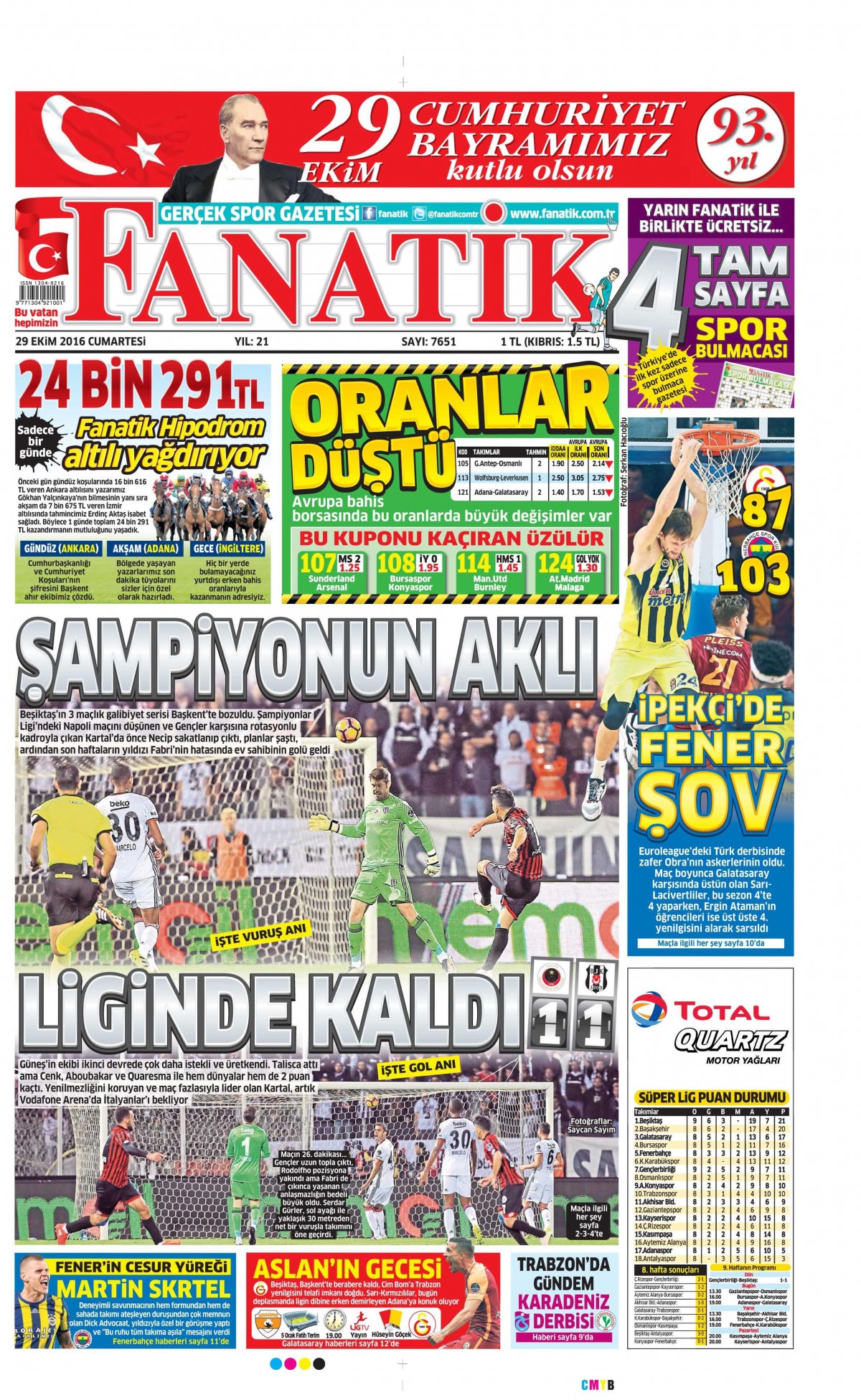 29 Ekim 2016 gazete manşetleri - 675