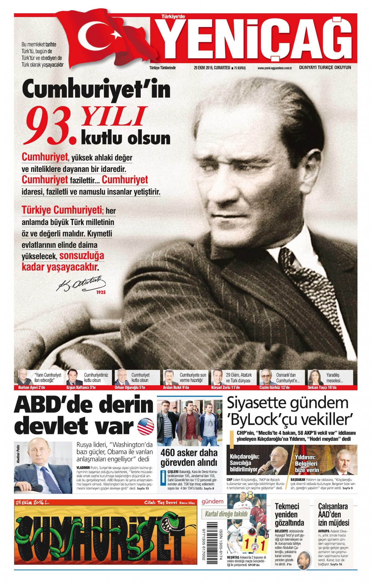 29 Ekim 2016 gazete manşetleri - 949