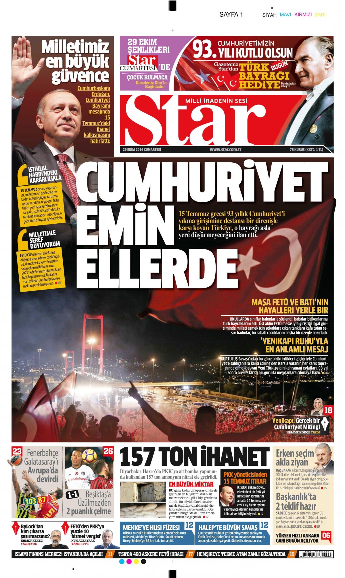 29 Ekim 2016 gazete manşetleri - 545