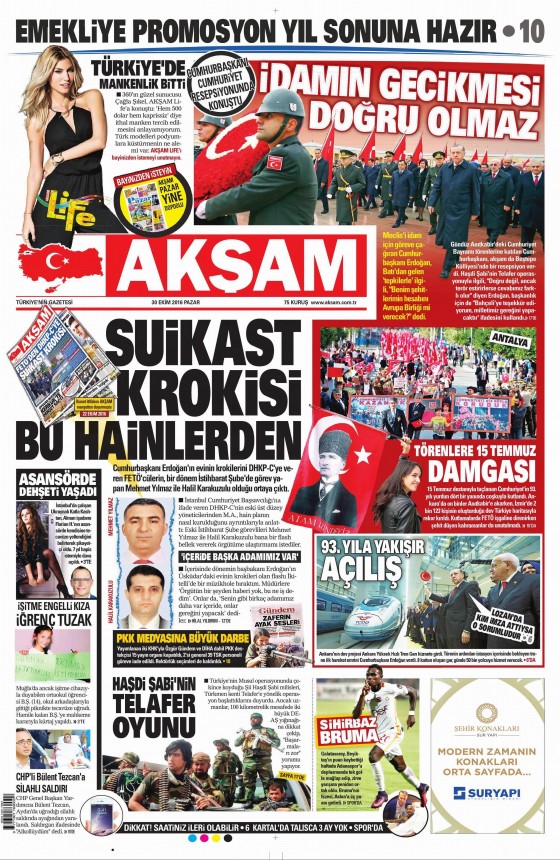 30 Ekim 2016 gazete manşetleri - 17