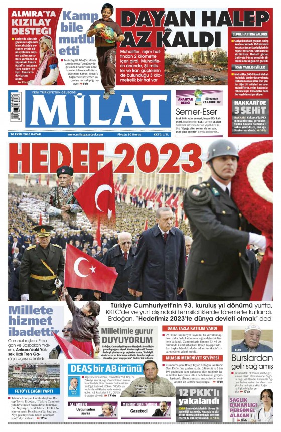 30 Ekim 2016 gazete manşetleri - 11