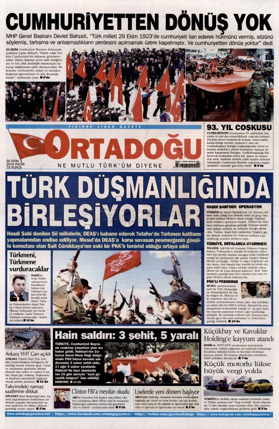 30 Ekim 2016 gazete manşetleri - 19