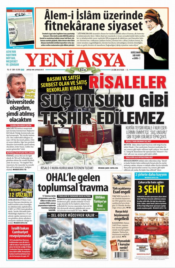 30 Ekim 2016 gazete manşetleri - 18