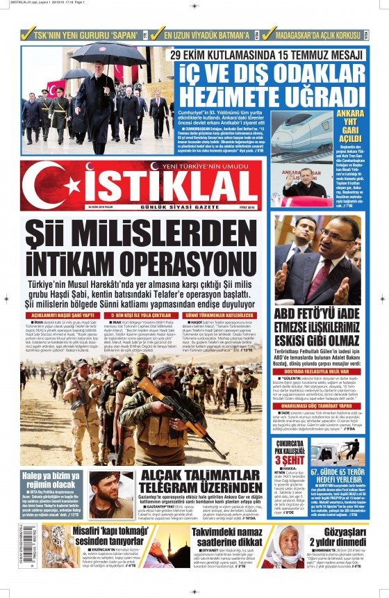 30 Ekim 2016 gazete manşetleri - 7