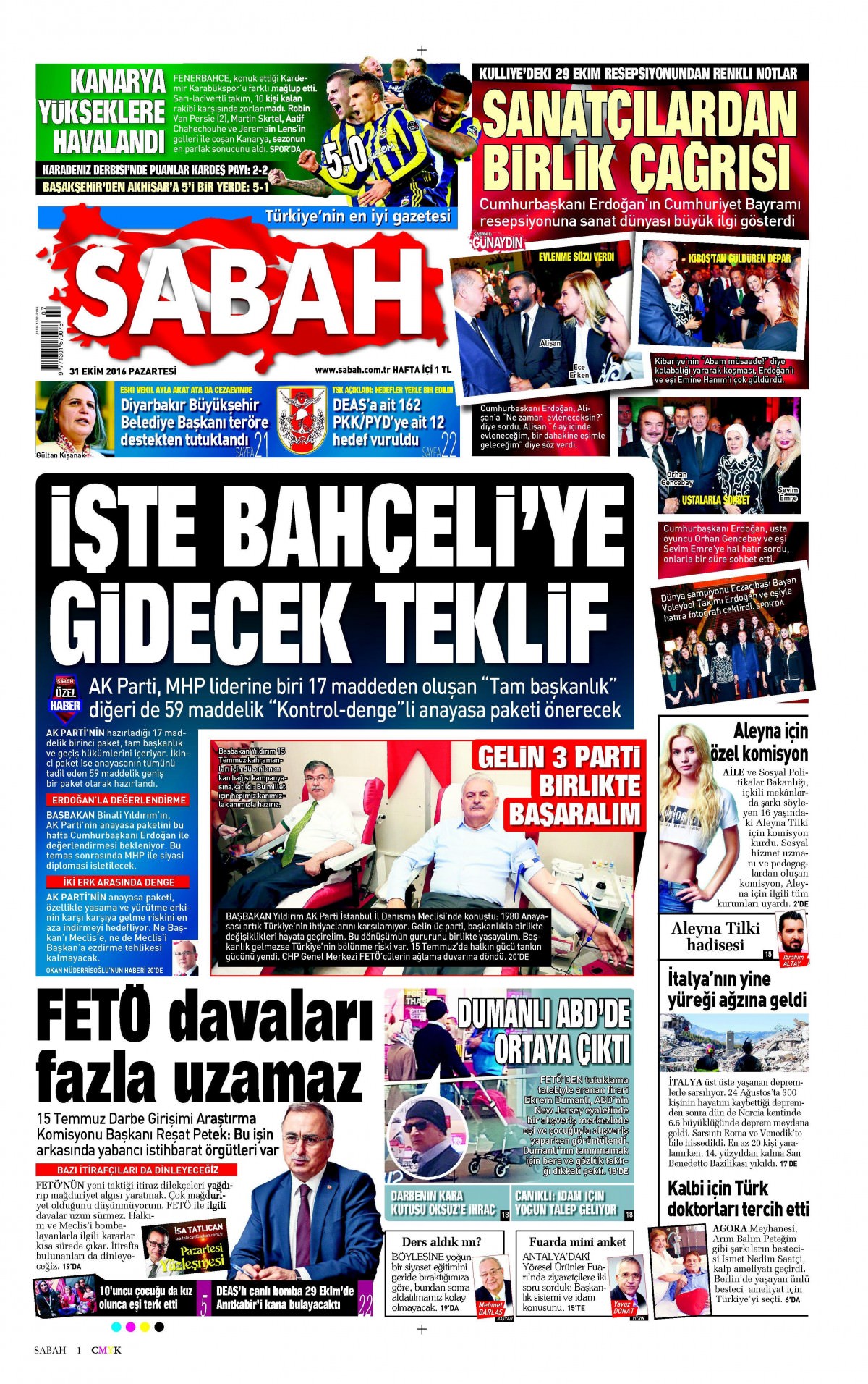31 Ekim 2016 gazete manşetleri - 6