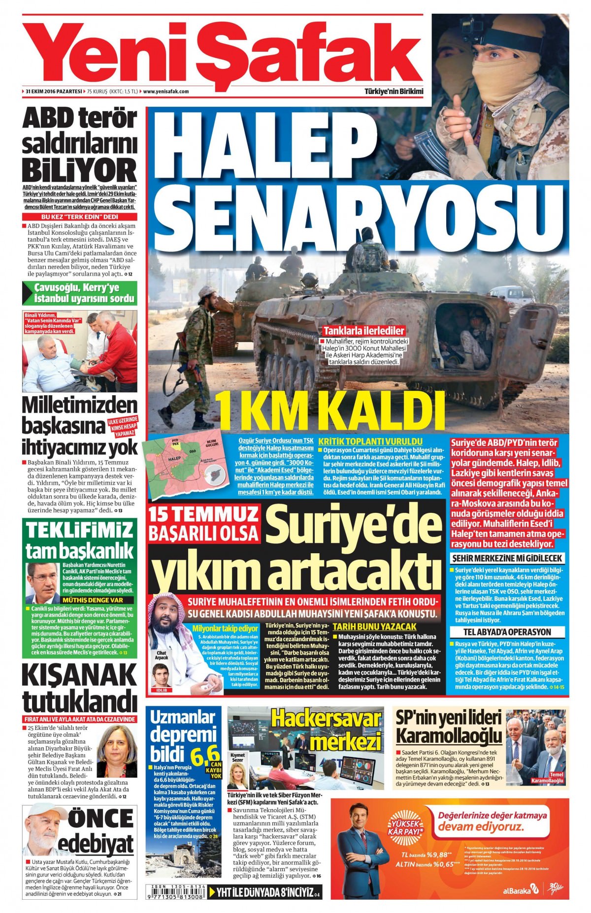 31 Ekim 2016 gazete manşetleri - 4