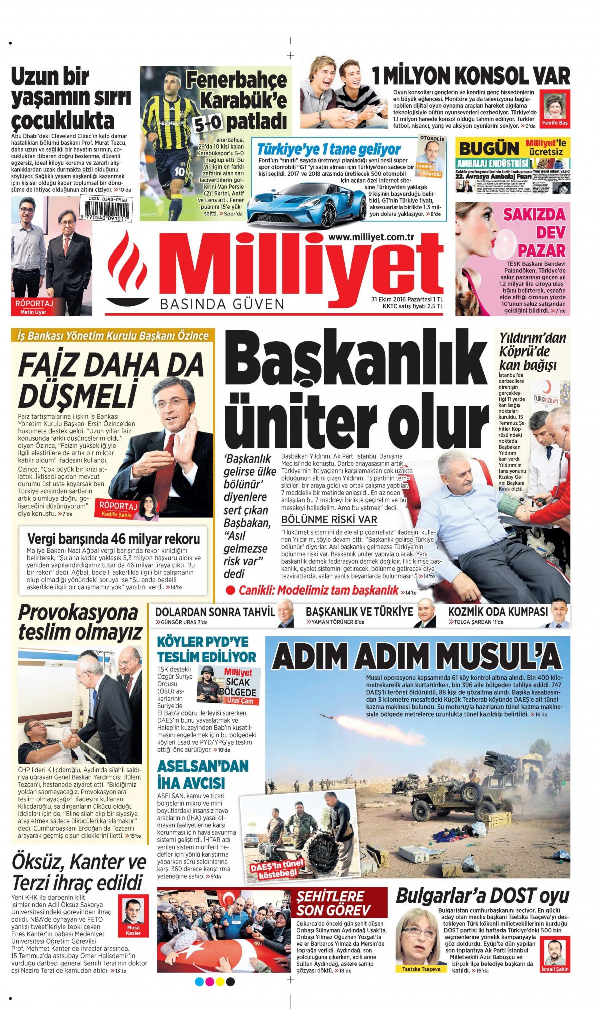 31 Ekim 2016 gazete manşetleri - 3