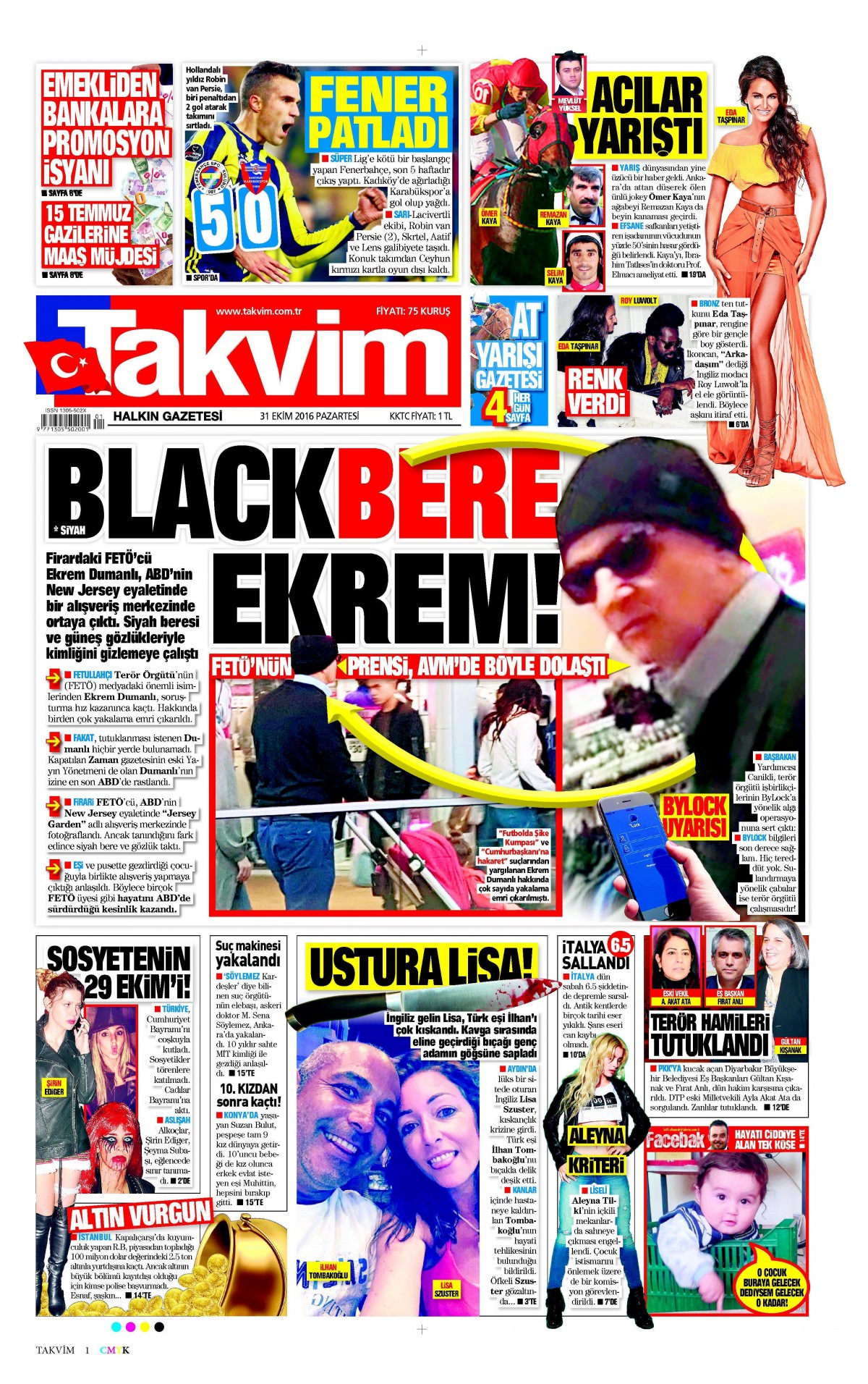 31 Ekim 2016 gazete manşetleri - 12