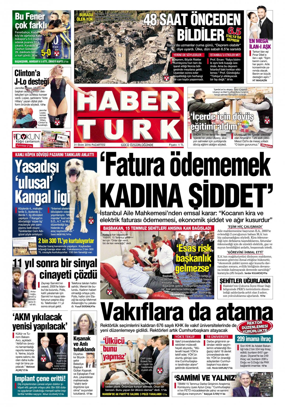 31 Ekim 2016 gazete manşetleri - 22