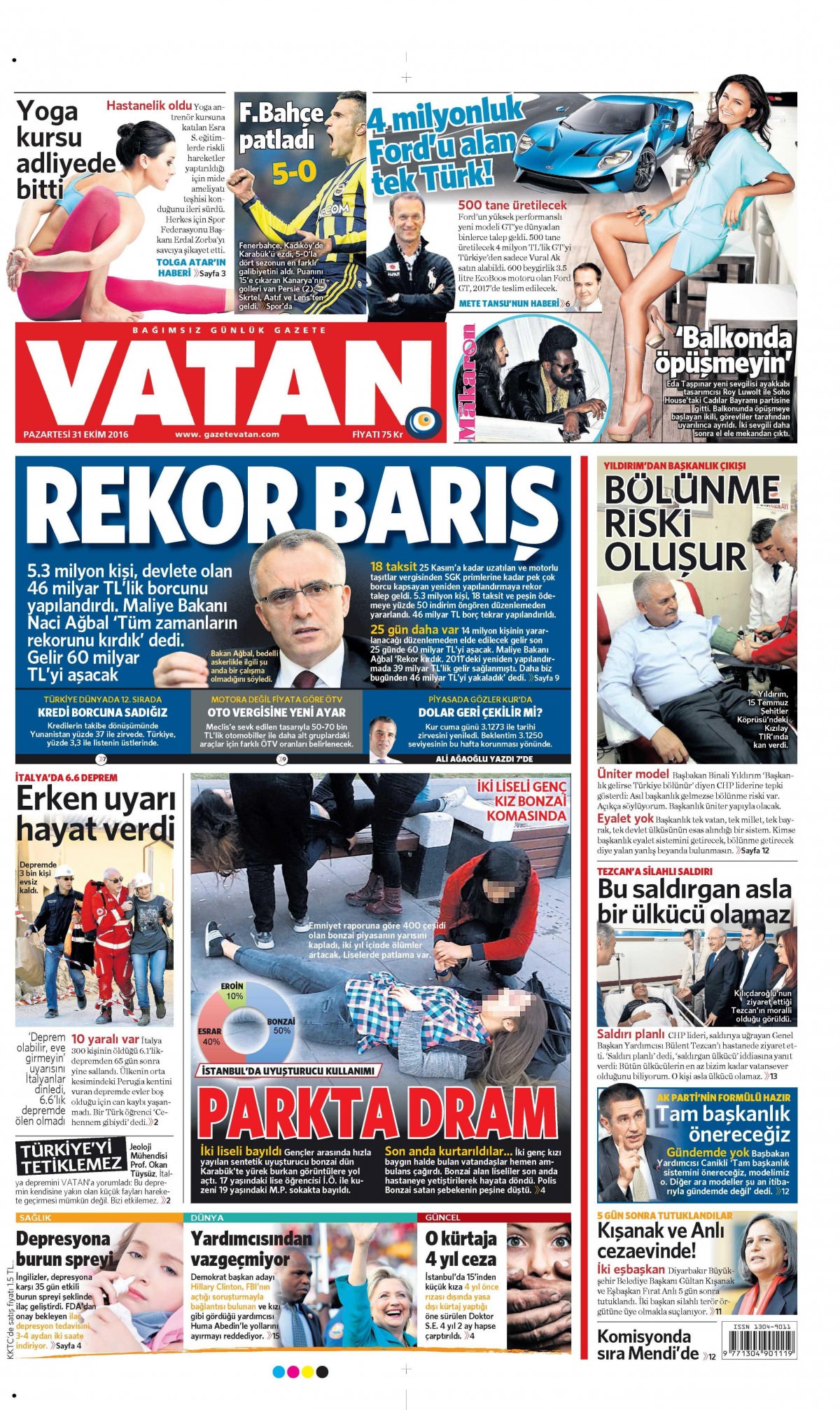 31 Ekim 2016 gazete manşetleri - 23