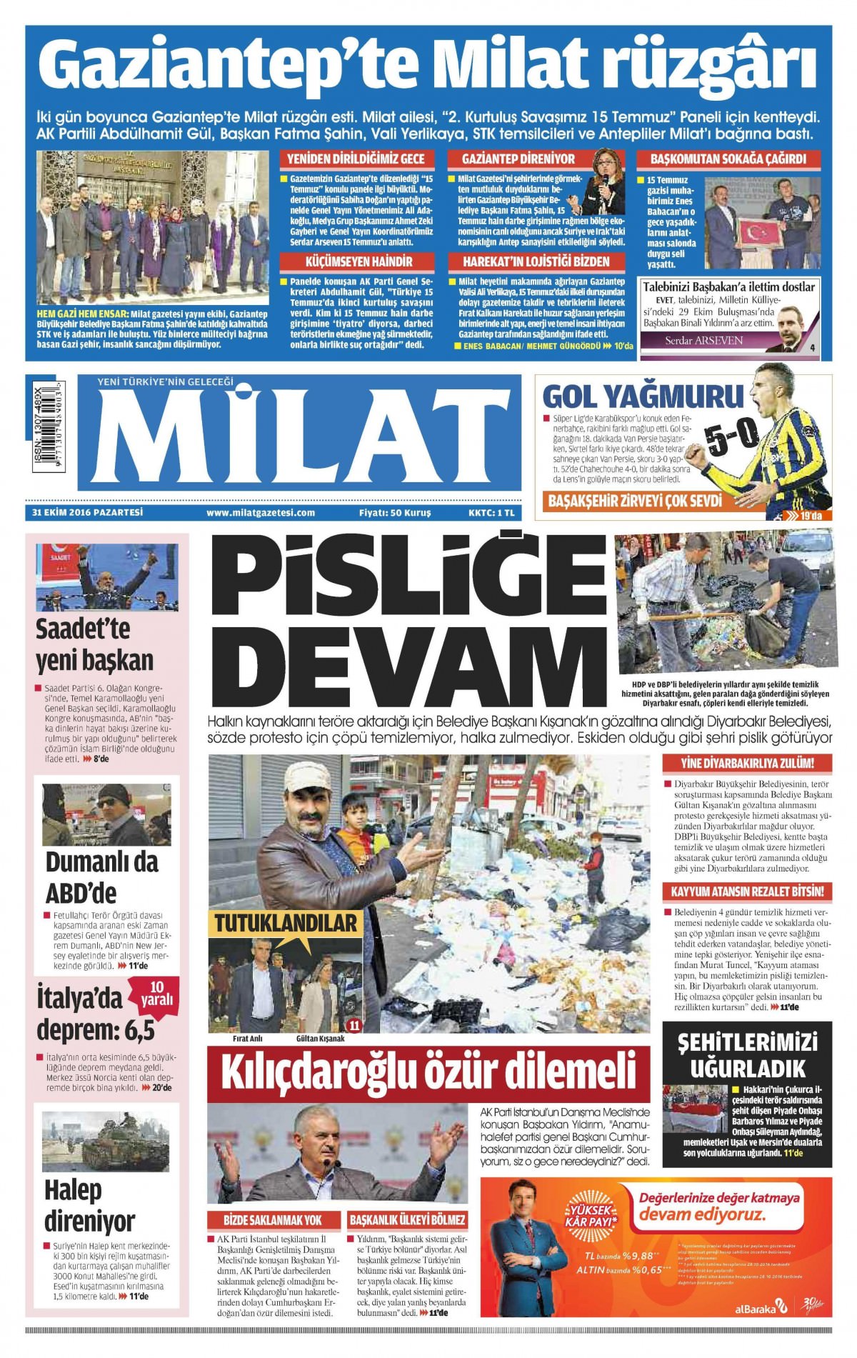 31 Ekim 2016 gazete manşetleri - 7